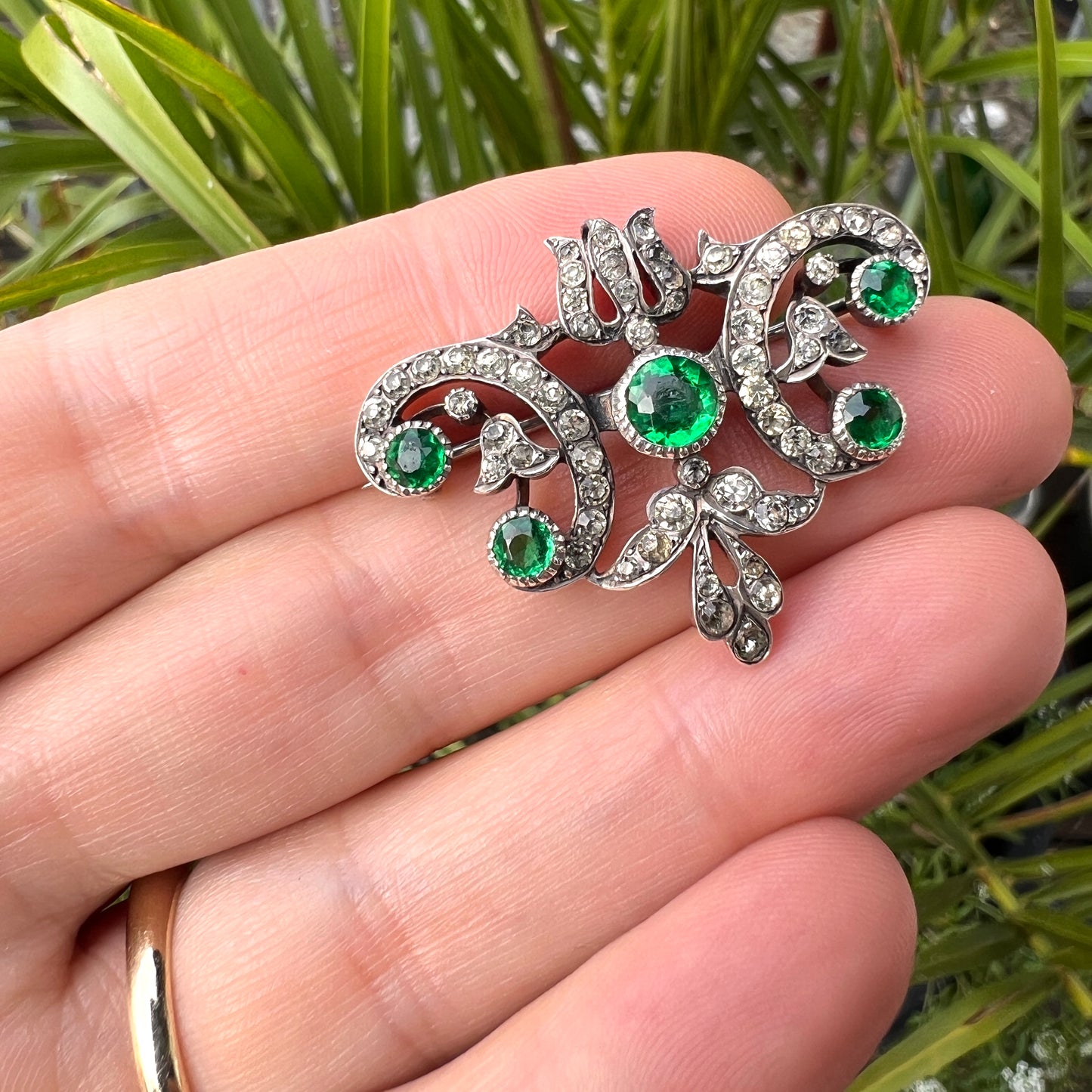 Victorian Emerald Paste Brooch