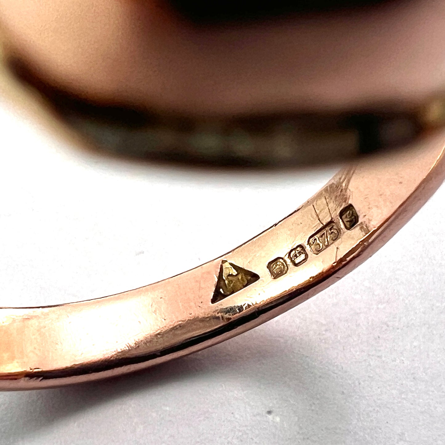 Vintage 9CT Rose Gold Moonstone/Quartz Ring