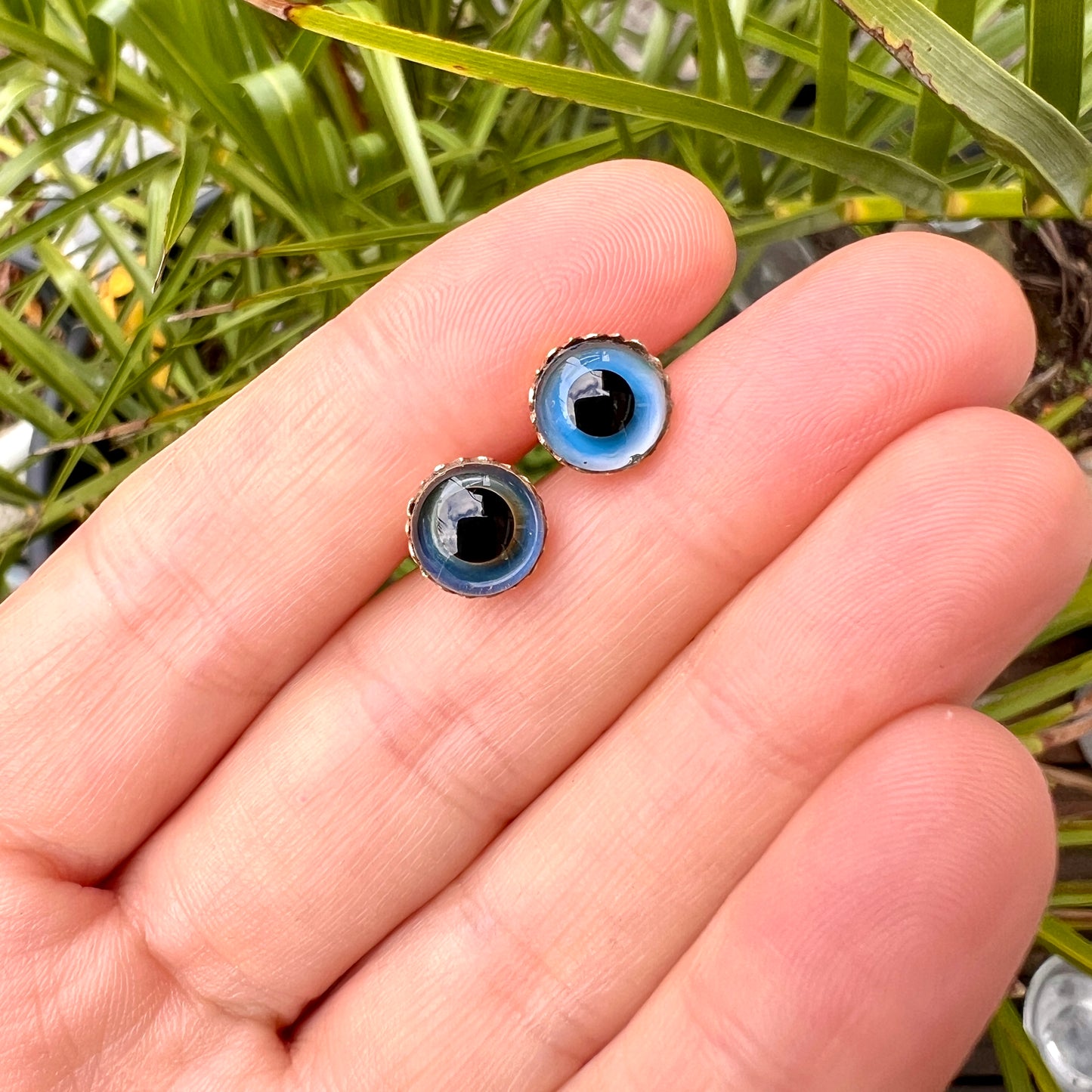 Vintage 14CT Gold Fish Eye Stud Earrings