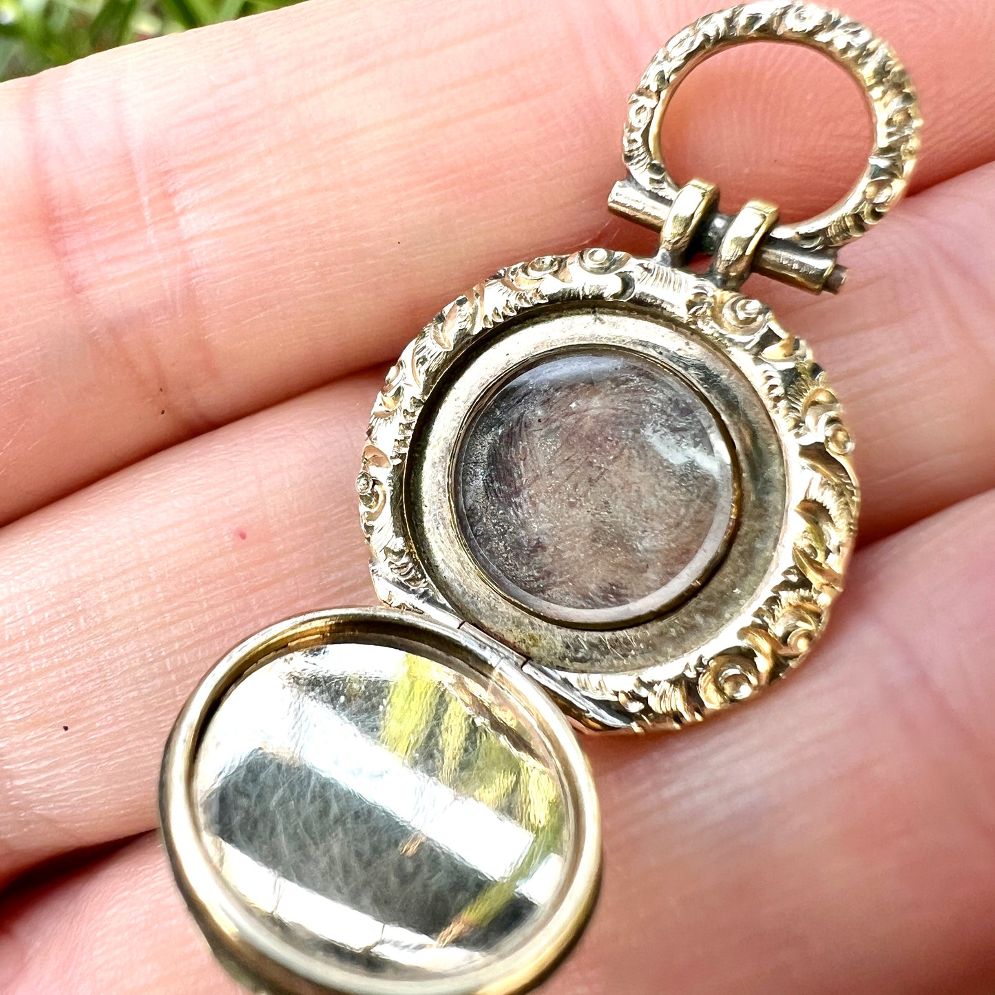 Tiny Victorian Pocket-Watch Style Locket Pendant