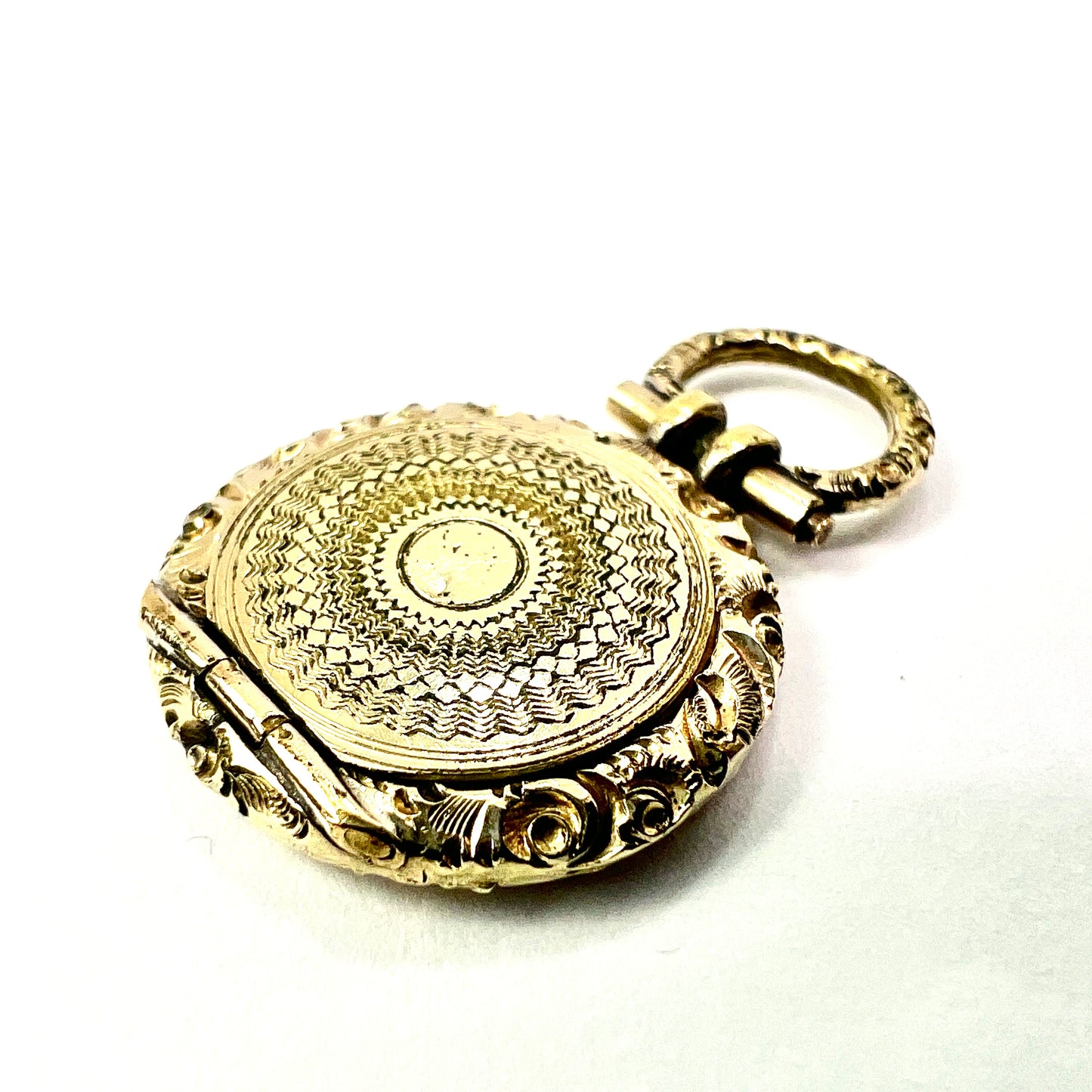 Tiny Victorian Pocket-Watch Style Locket Pendant