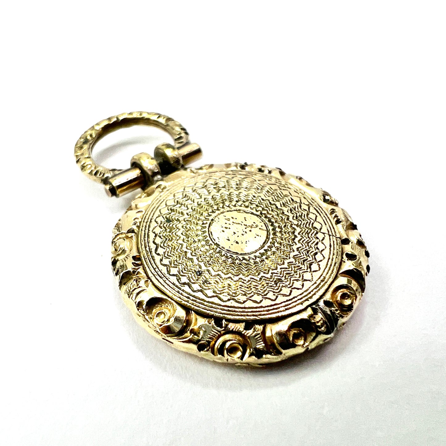 Tiny Victorian Pocket-Watch Style Locket Pendant