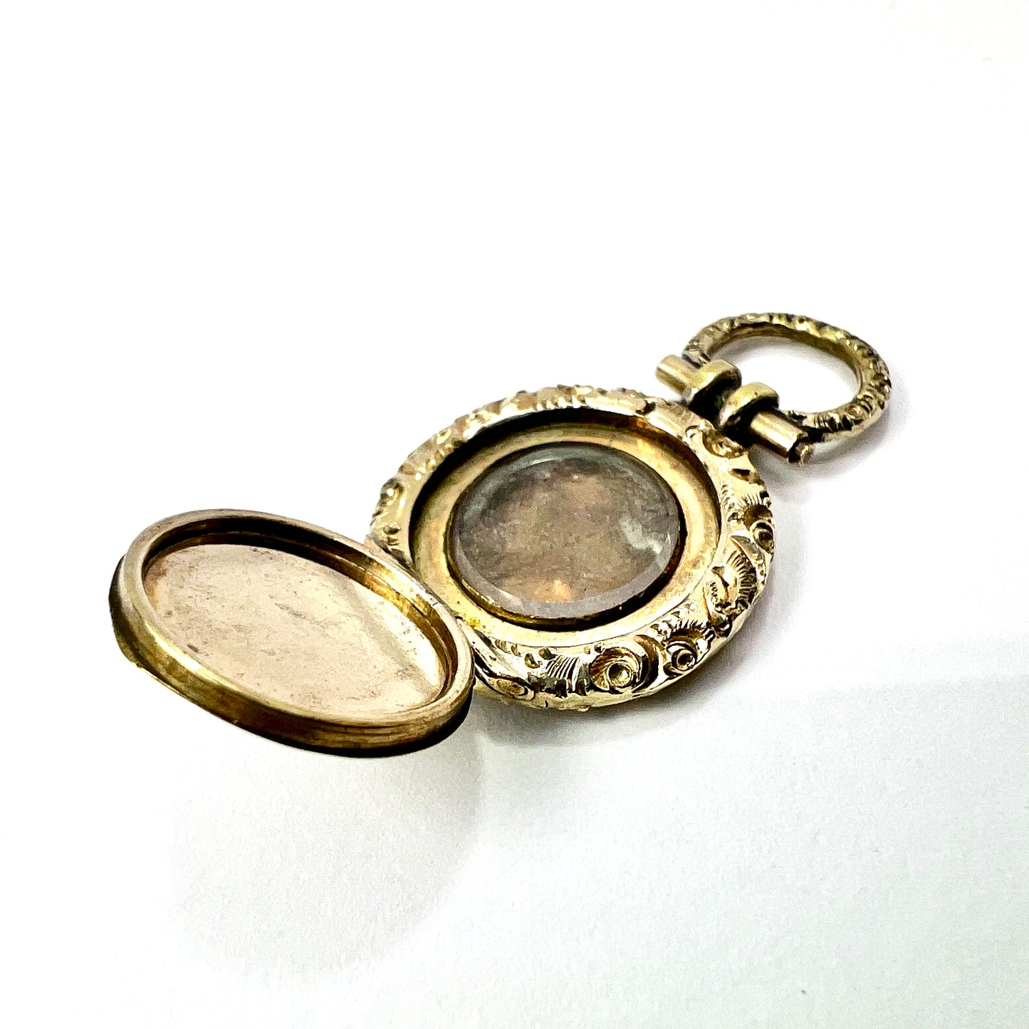 Tiny Victorian Pocket-Watch Style Locket Pendant