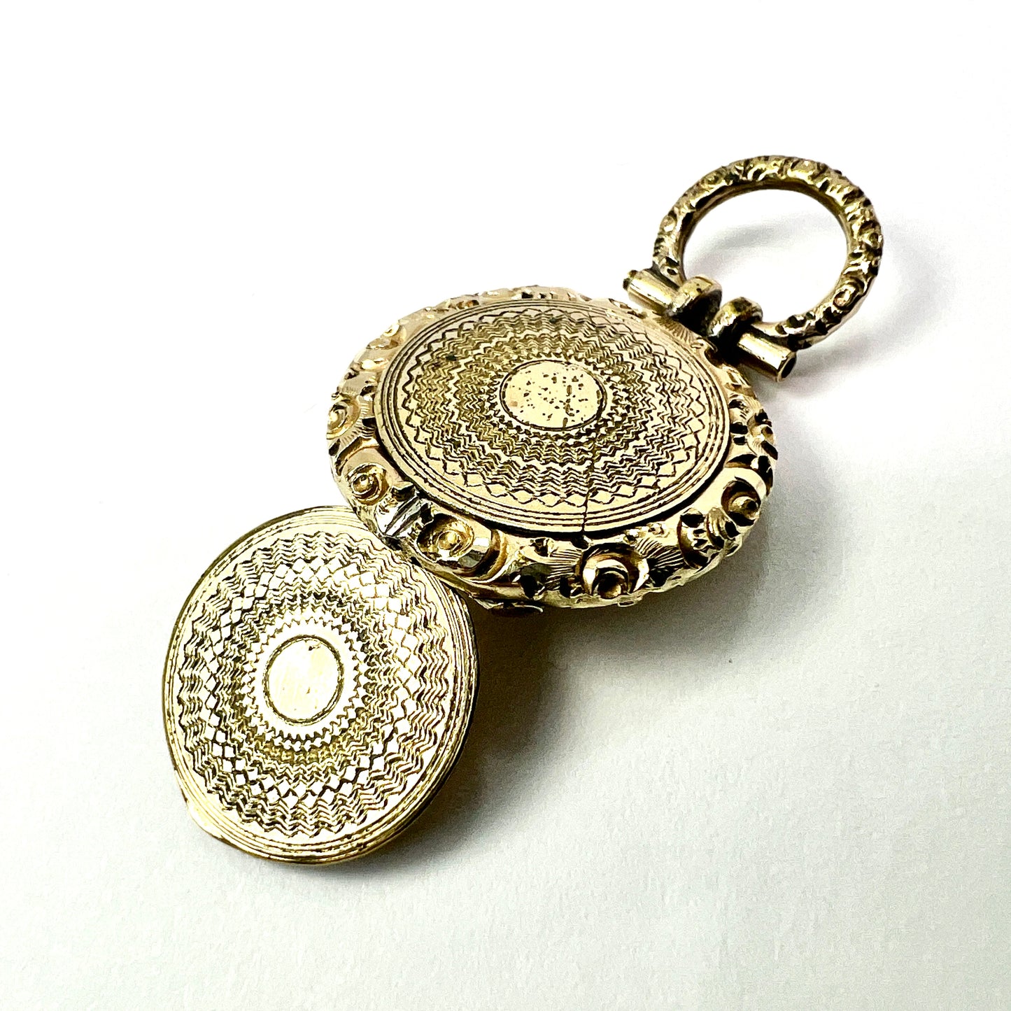 Tiny Victorian Pocket-Watch Style Locket Pendant