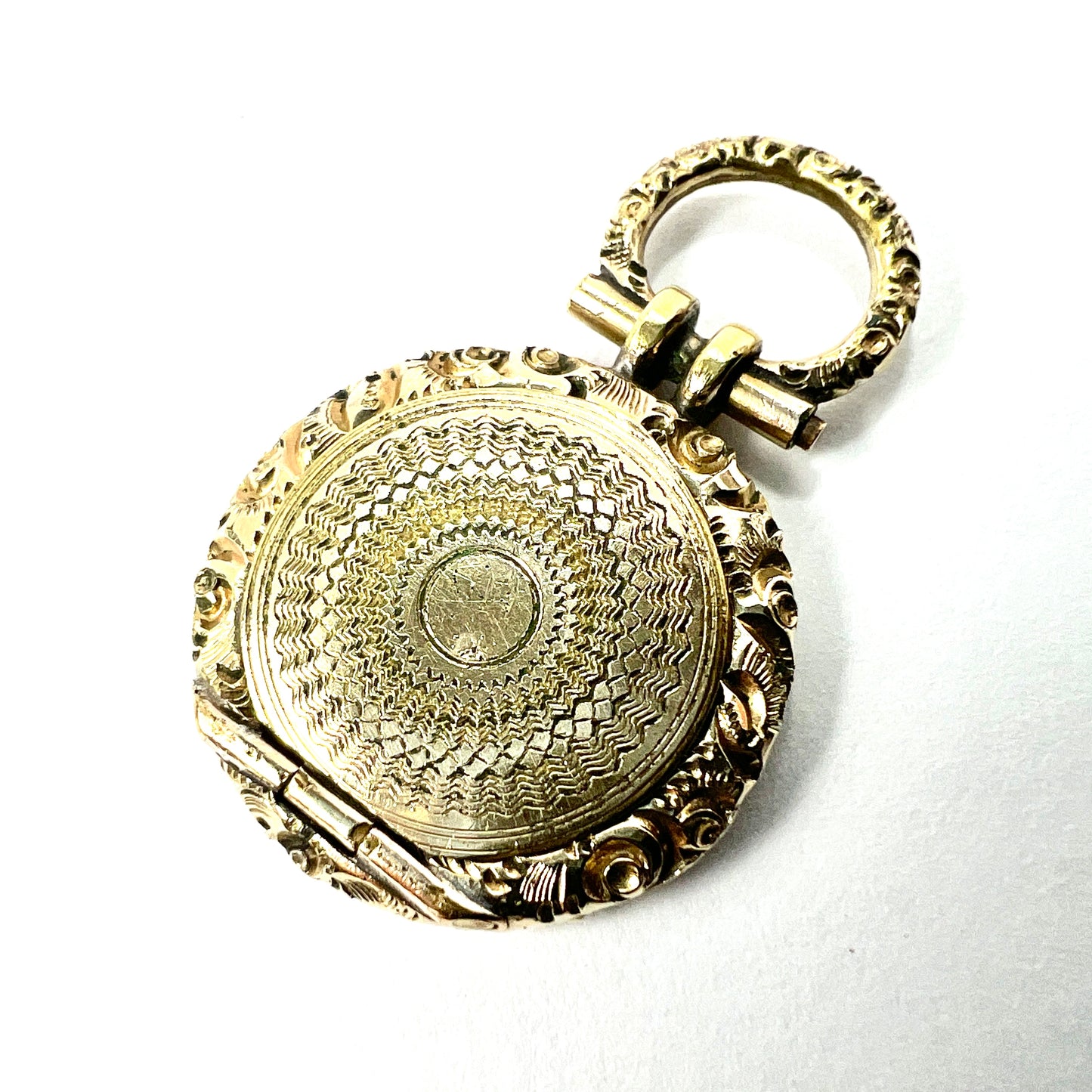Tiny Victorian Pocket-Watch Style Locket Pendant