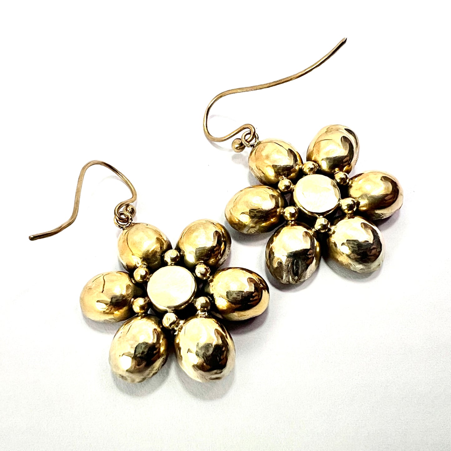 Georgian Paste Garnet Daisy Cluster Earrings