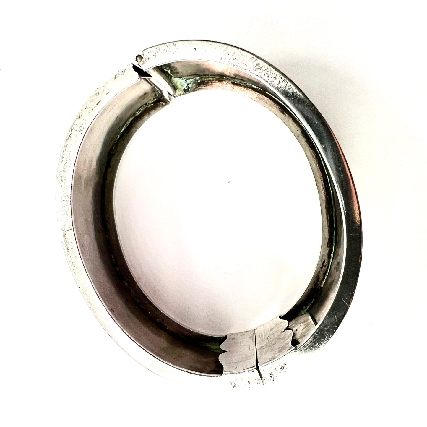 Victorian MAL Monogram Silver Hinged Cuff Bangle