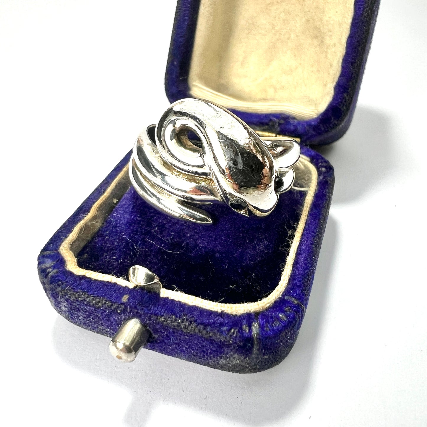 Large Victorian Style Sterling Silver Snake Ring