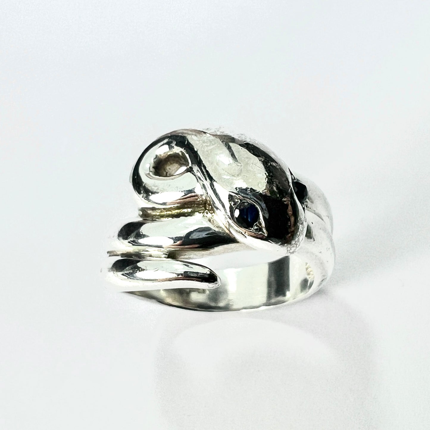 Large Victorian Style Sterling Silver Snake Ring