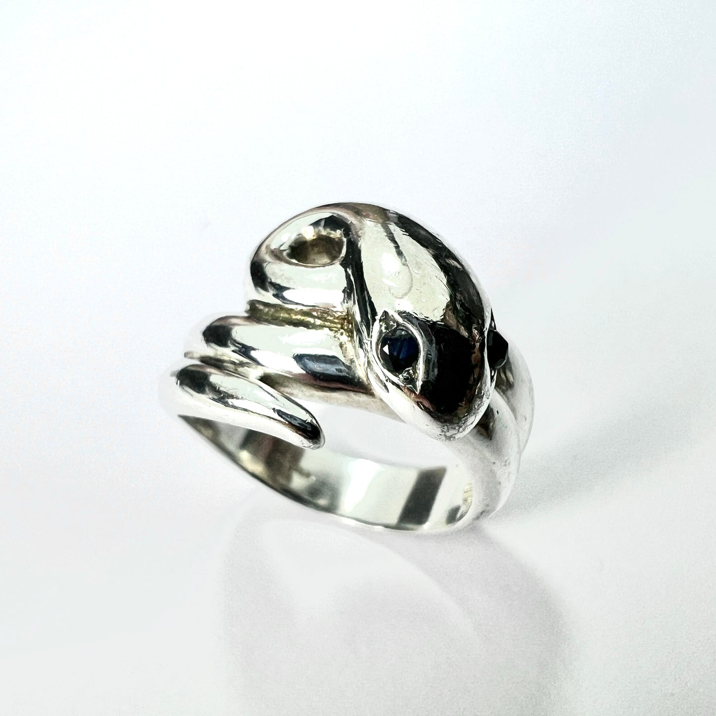 Large Victorian Style Sterling Silver Snake Ring