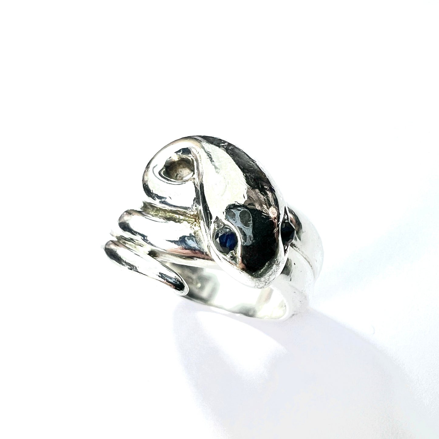 Large Victorian Style Sterling Silver Snake Ring