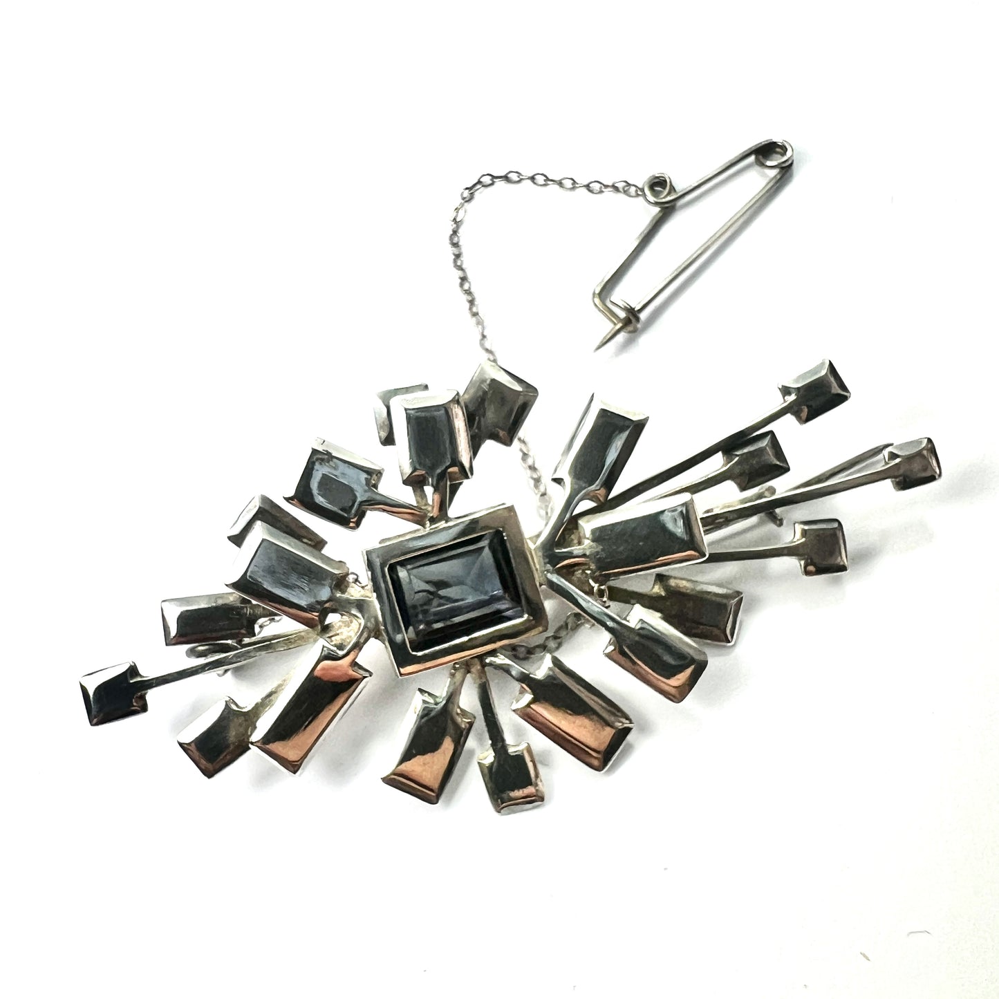 Vintage Gillian Packard Silver Sputnik Starburst Brooch