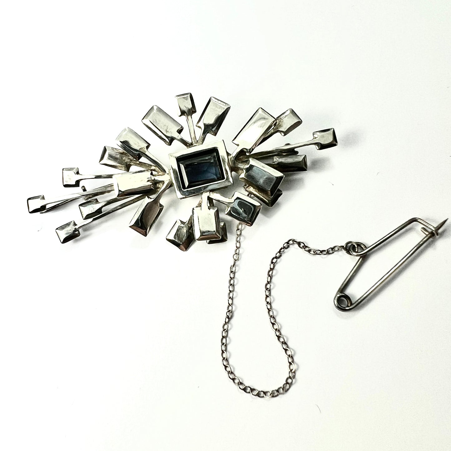 Vintage Gillian Packard Silver Sputnik Starburst Brooch