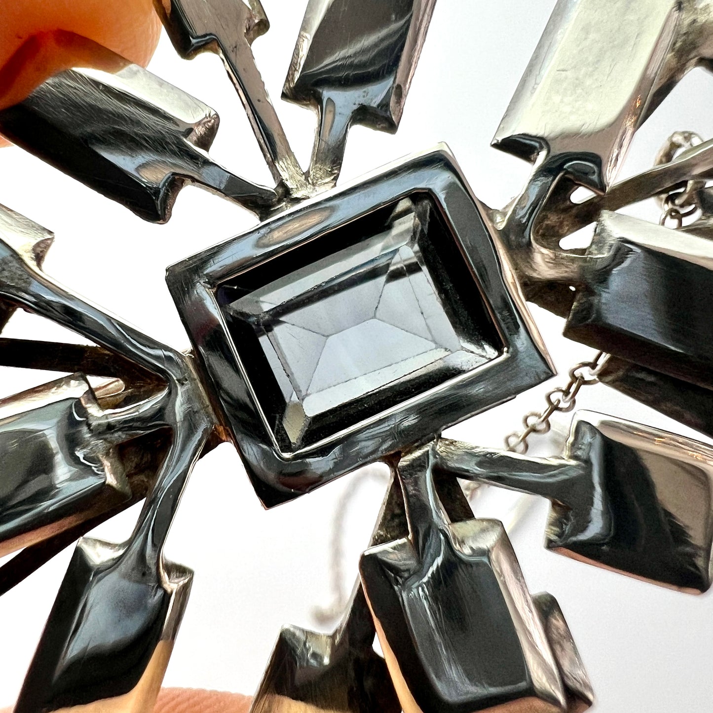 Vintage Gillian Packard Silver Sputnik Starburst Brooch