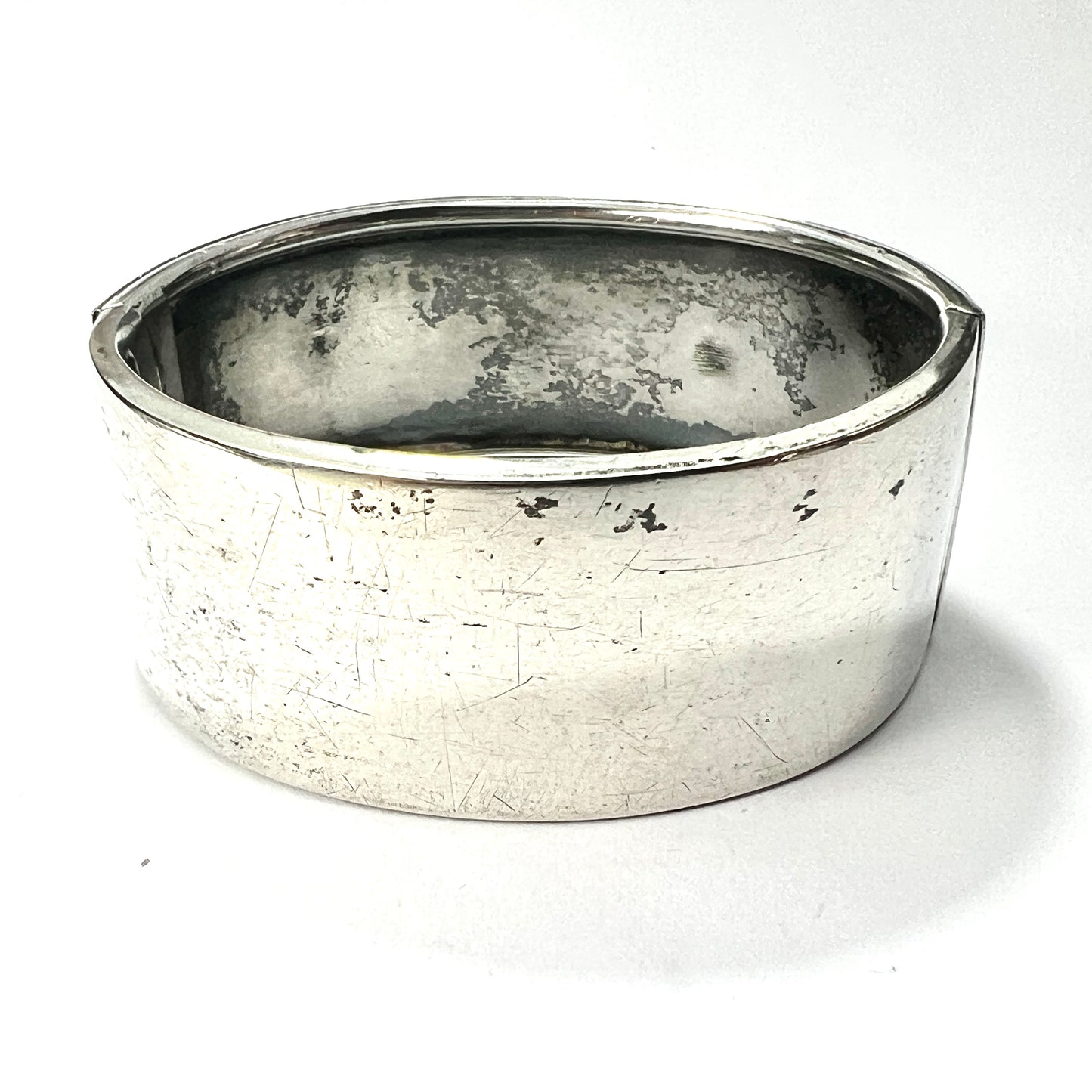 Victorian Silver and Gold Hinged Flower Bangle