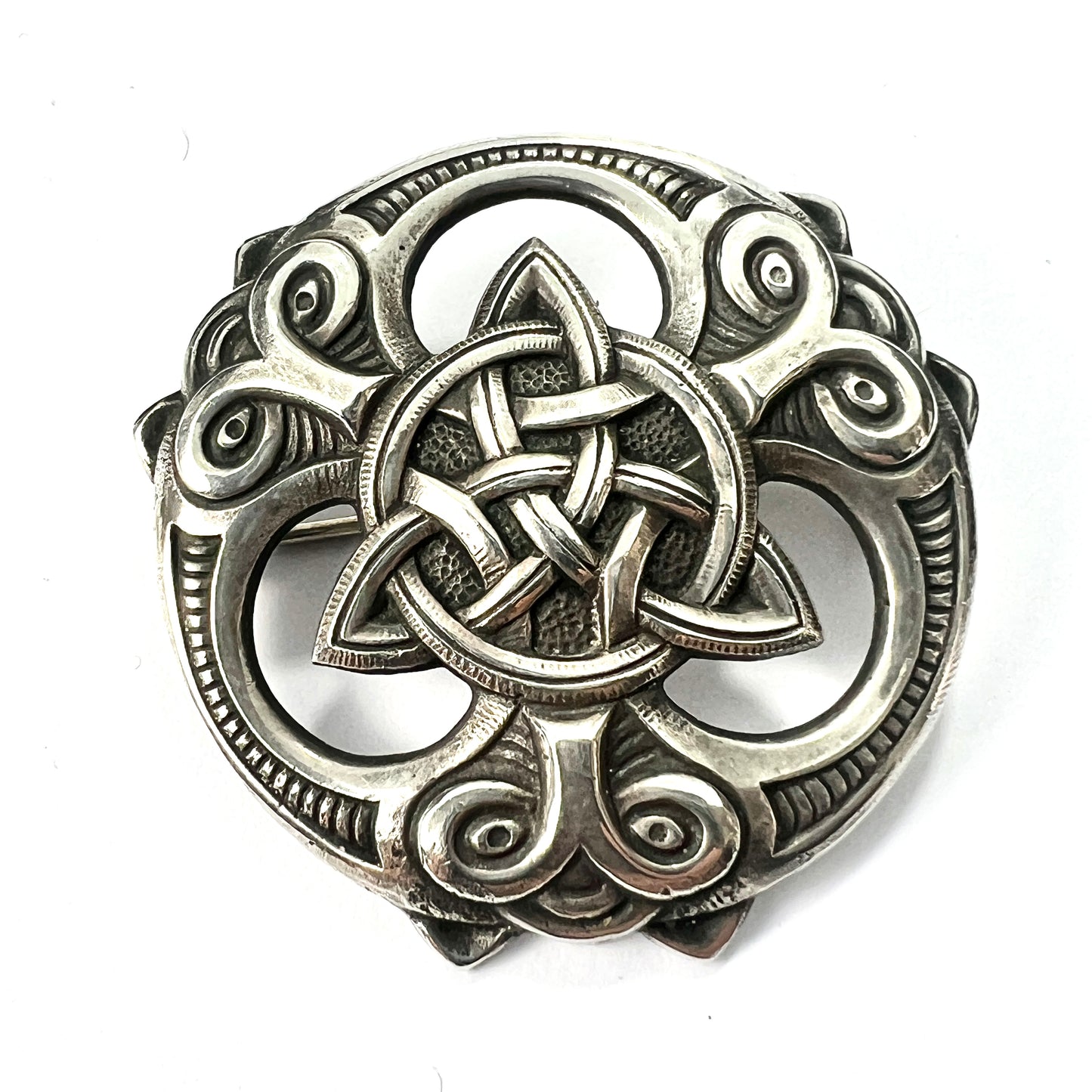 Antique Norwegian Arts and Crafts Silver Wolf Brooch