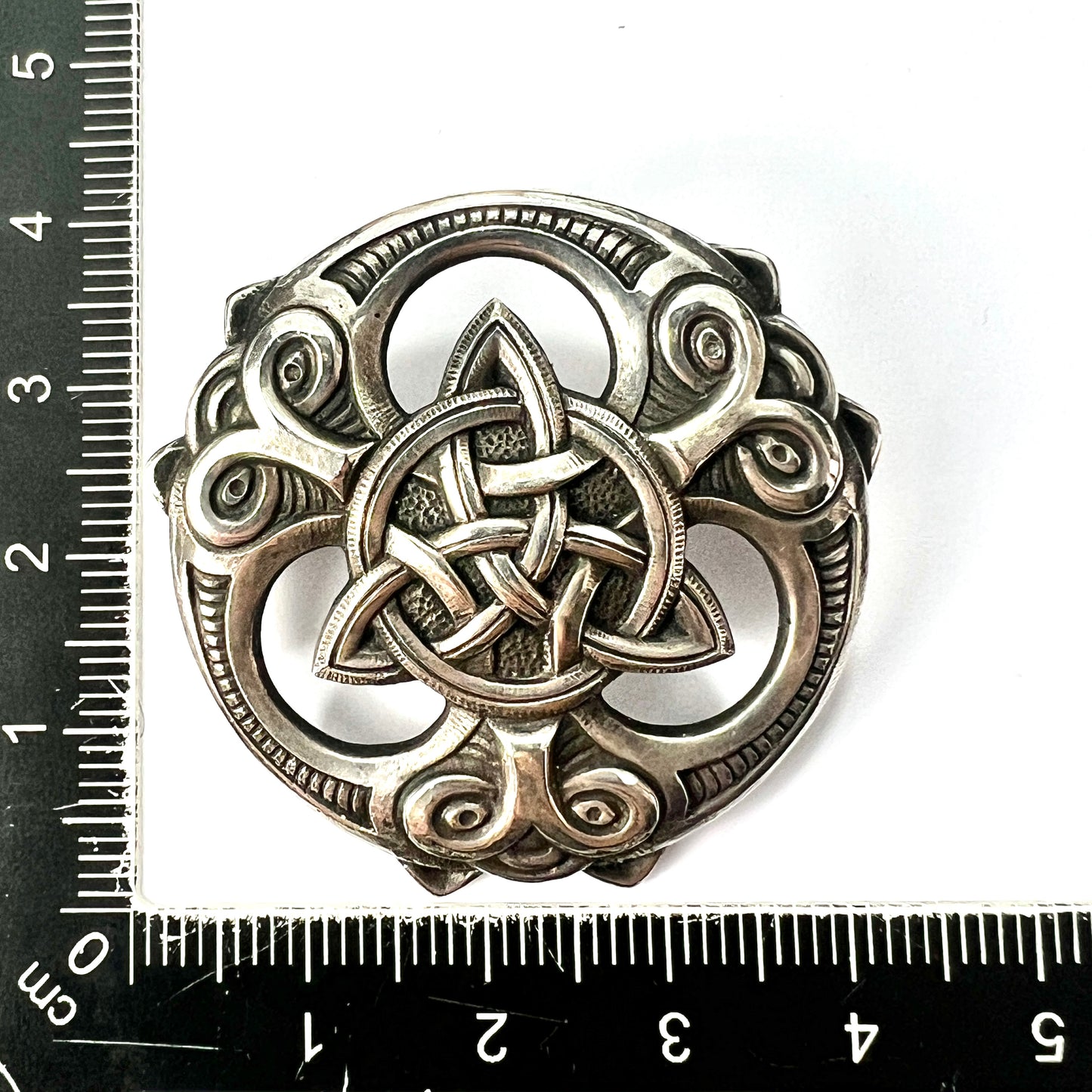 Antique Norwegian Arts and Crafts Silver Wolf Brooch