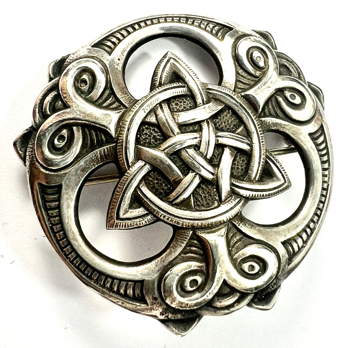 Antique Norwegian Arts and Crafts Silver Wolf Brooch