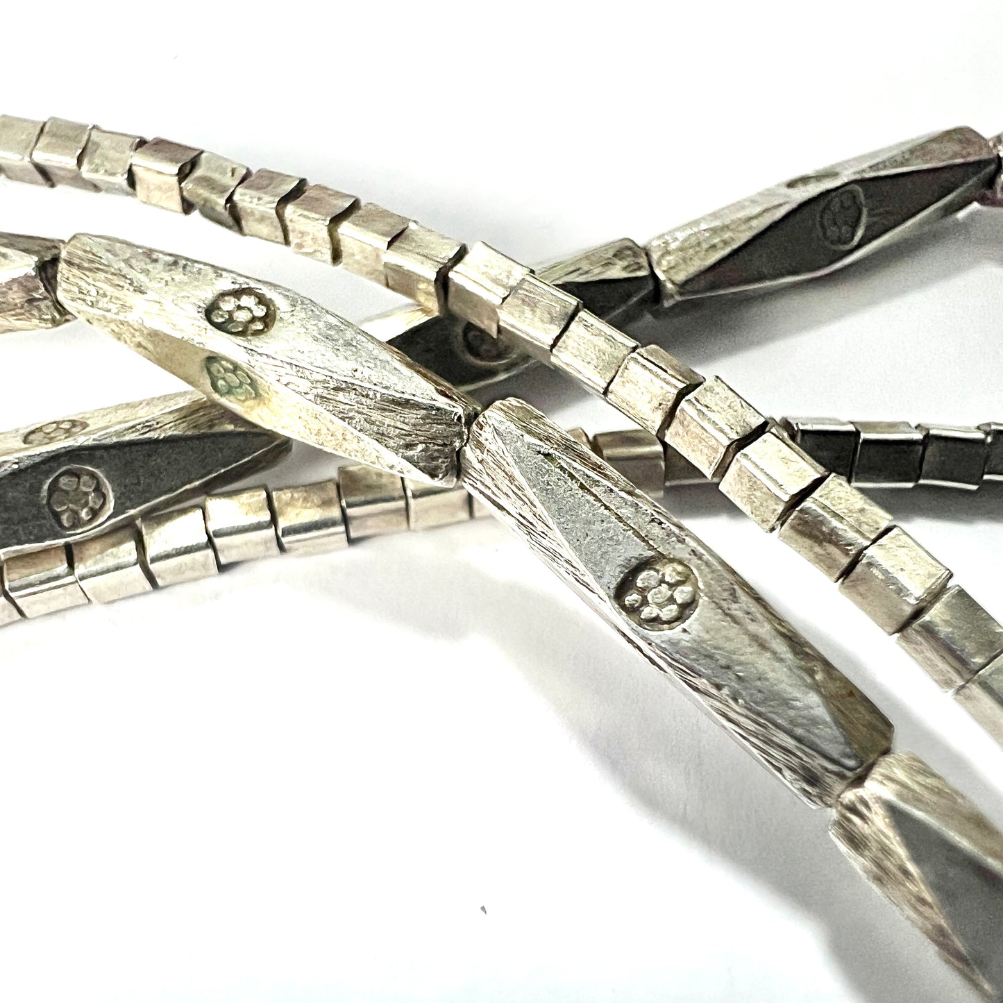 Vintage Silver Smoky Quartz Wand Fringe Necklace