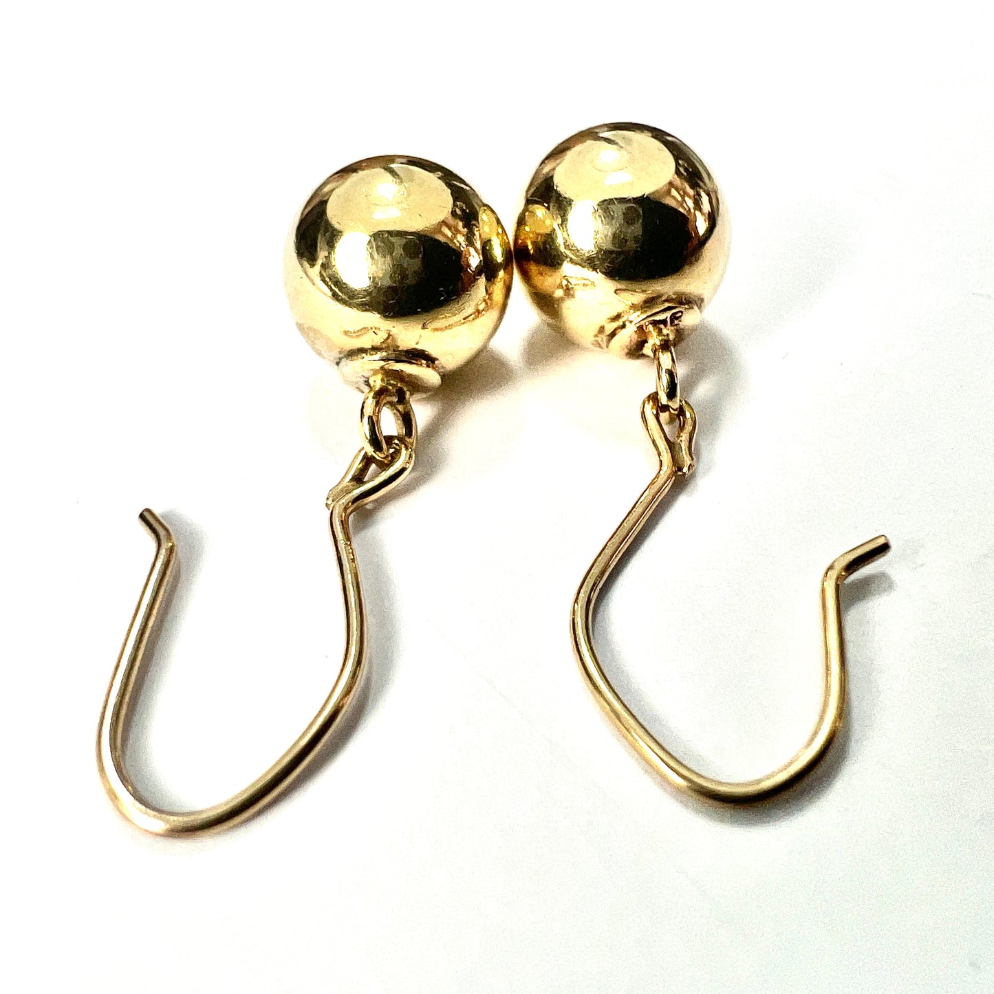 Vintage 9CT Gold Sphere Earrings
