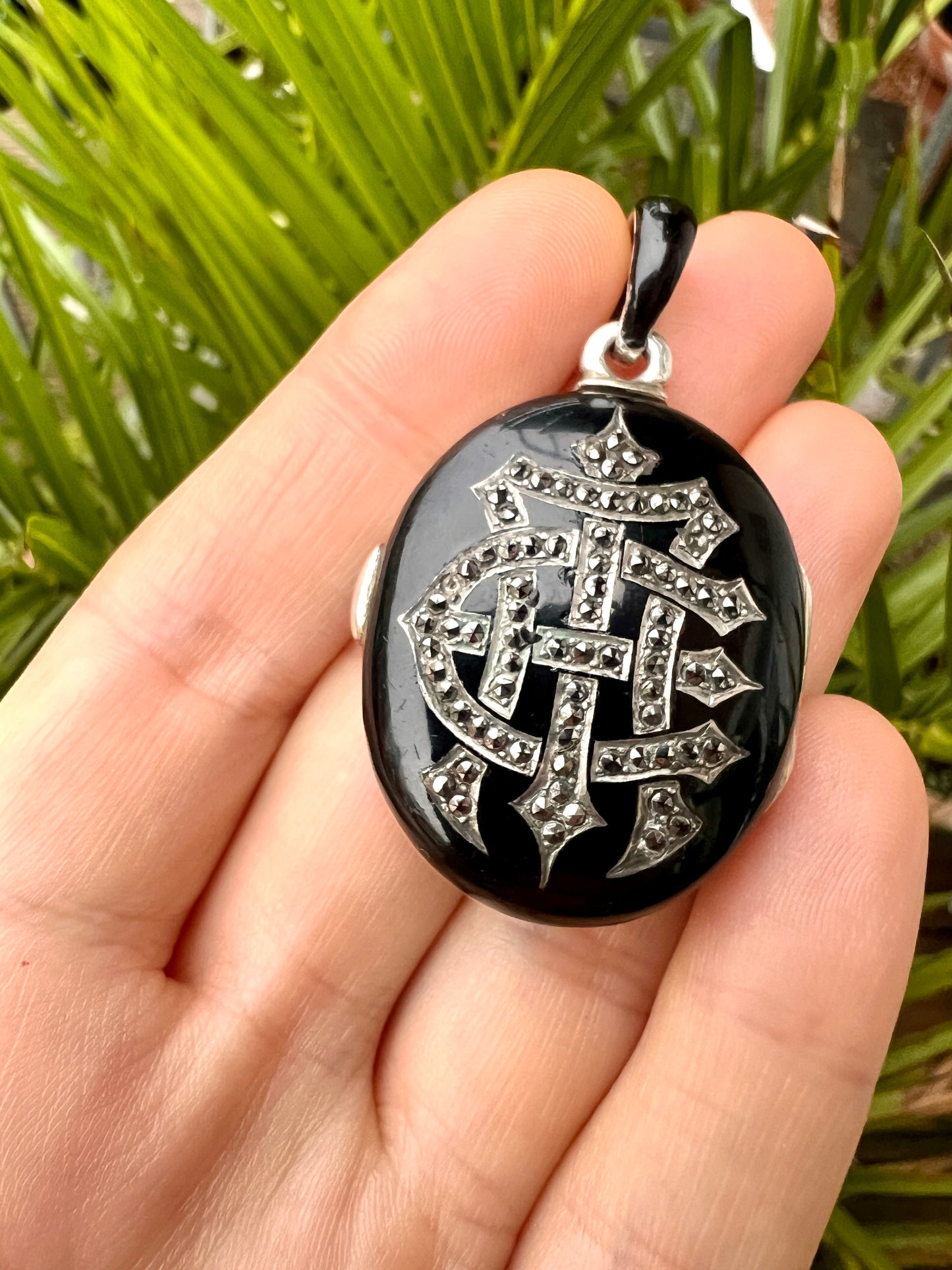 Victorian Large Enamelled Silver AEI Eternal Love Locket