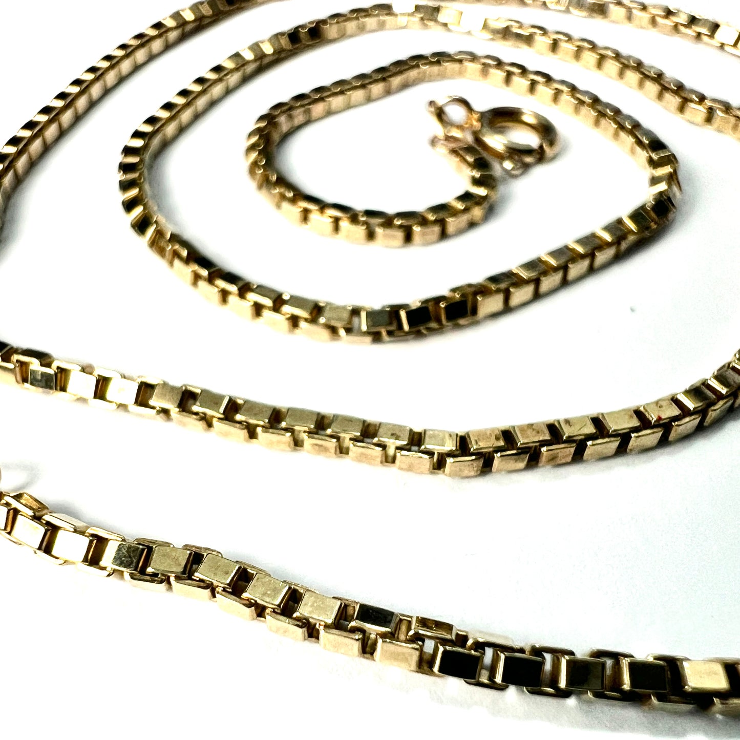 Vintage 9CT Gold Mirror Box Chain Necklace