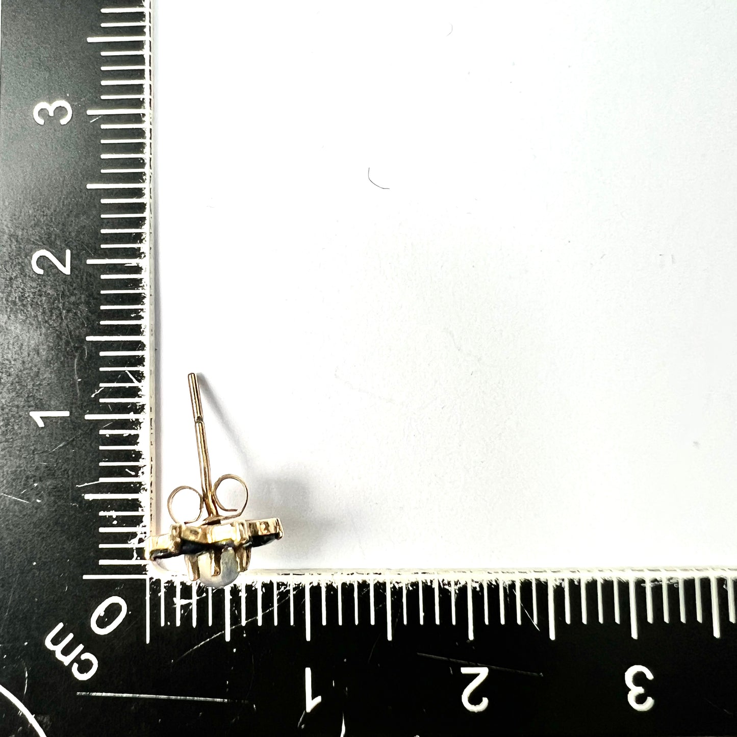 Vintage 9CT Gold Moonstone and Sapphire Star Flower Earrings