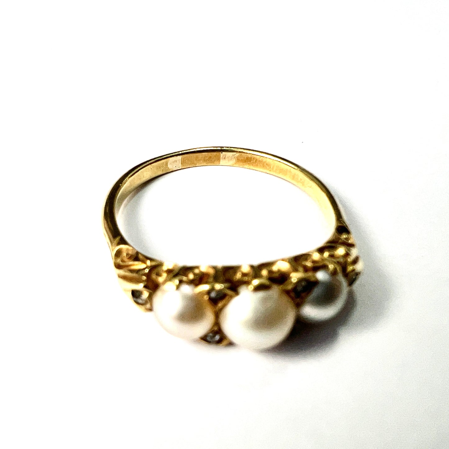 Edwardian/Victorian 18CT Gold Pearl and Diamond Dress Ring