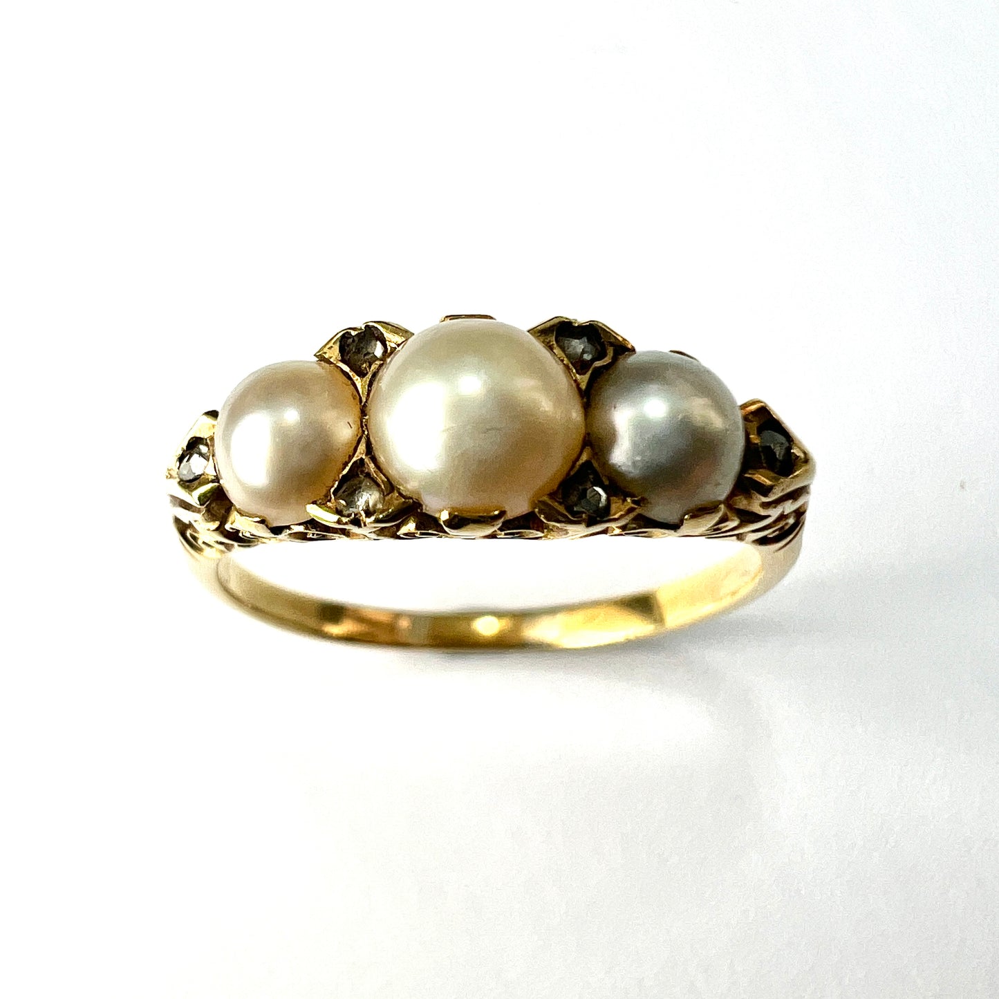 Edwardian/Victorian 18CT Gold Pearl and Diamond Dress Ring