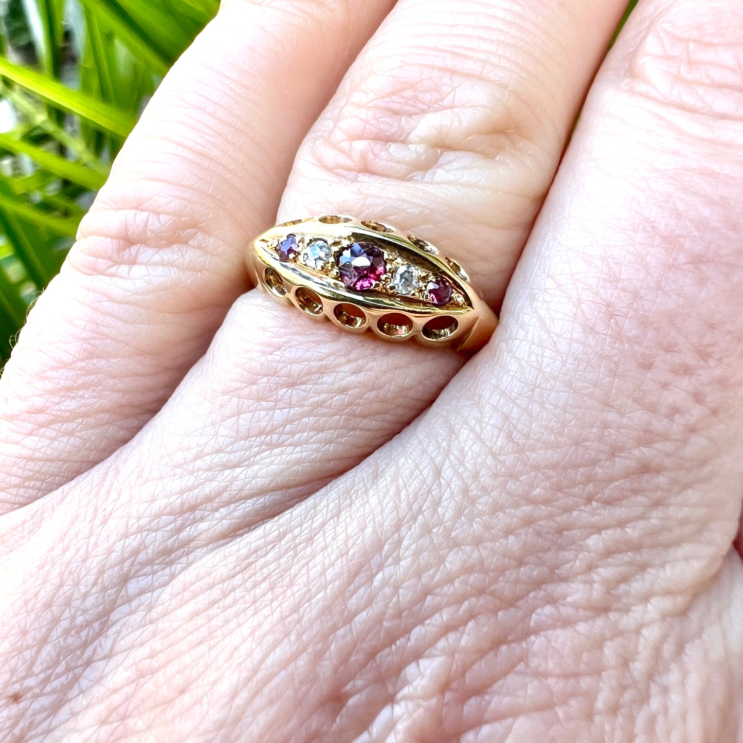 Edwardian Ruby and Diamond 18CT Gold Ring