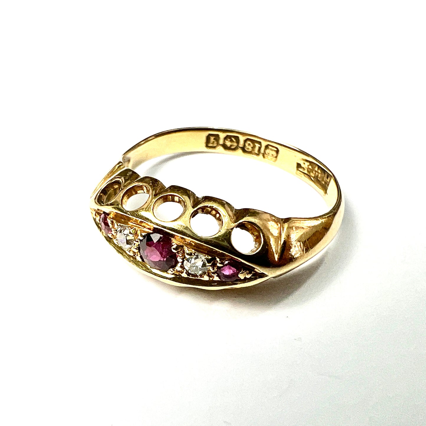 Edwardian Ruby and Diamond 18CT Gold Ring