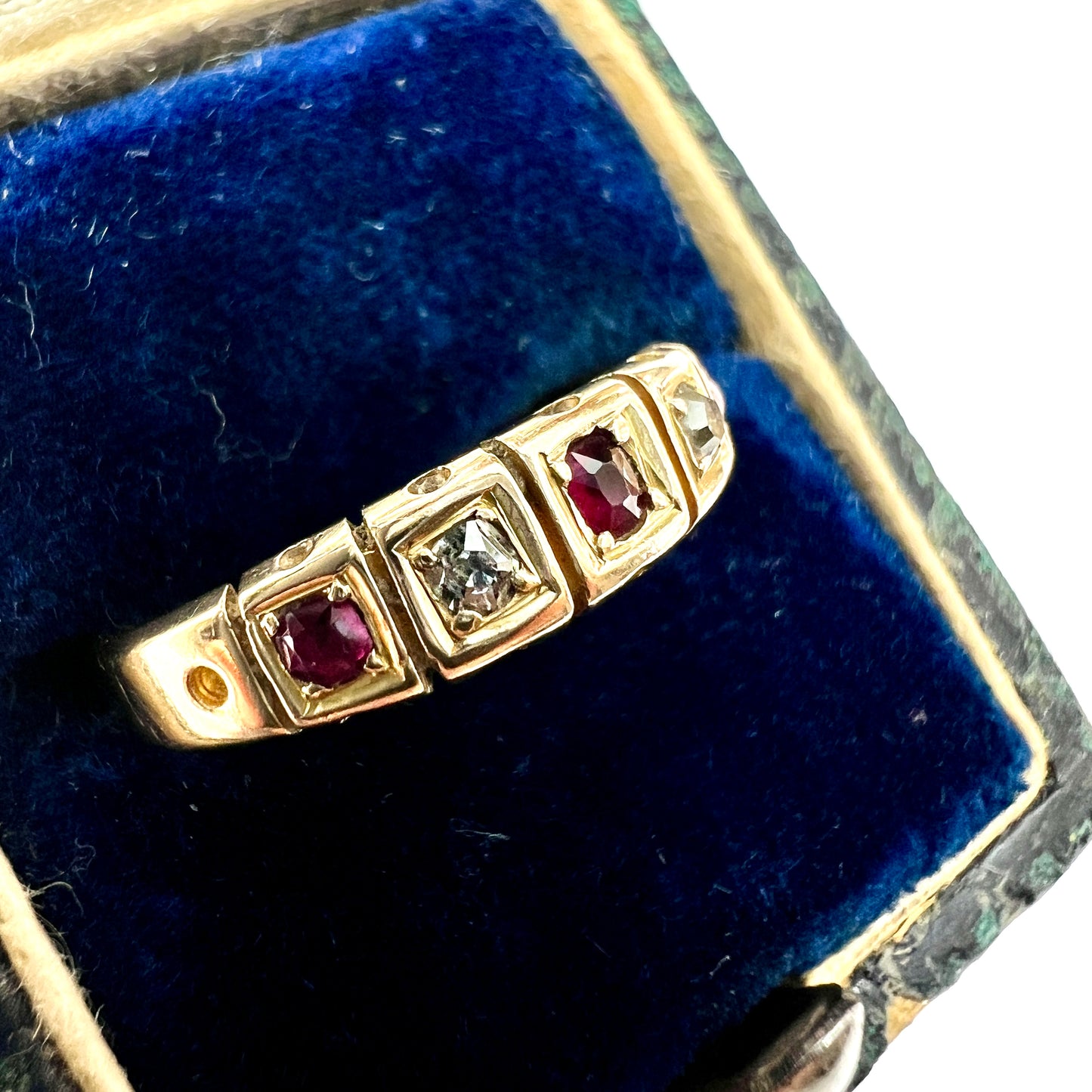 Victorian 18CT Gold Ruby and Diamond Stacking Ring