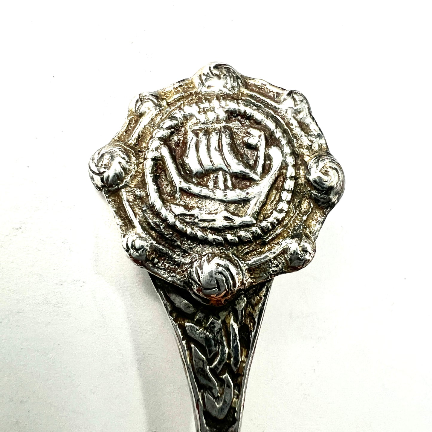 1958 Vintage Silver Viking Longboat Kilt Pin
