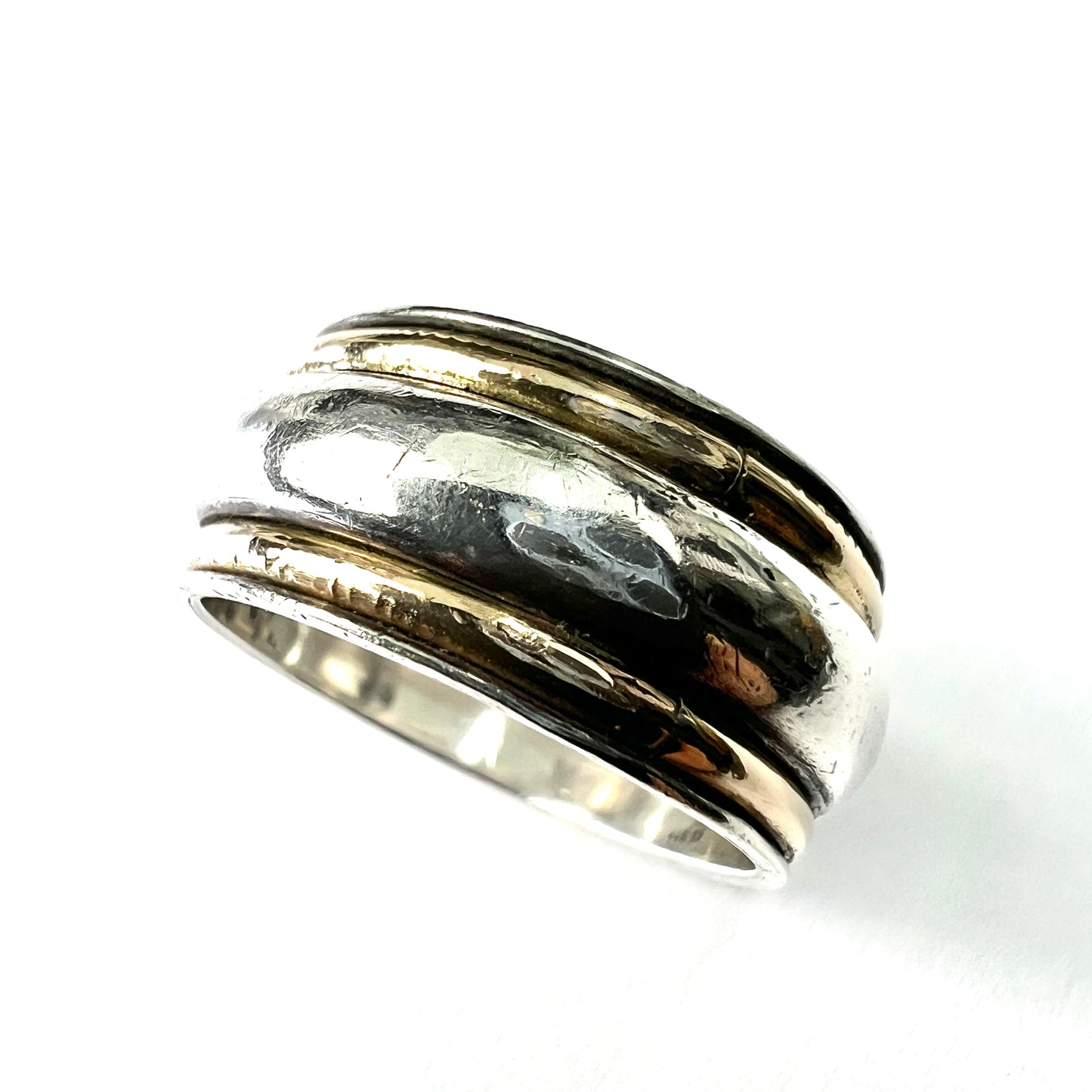 Heavy 18CT Gold and Silver Ring