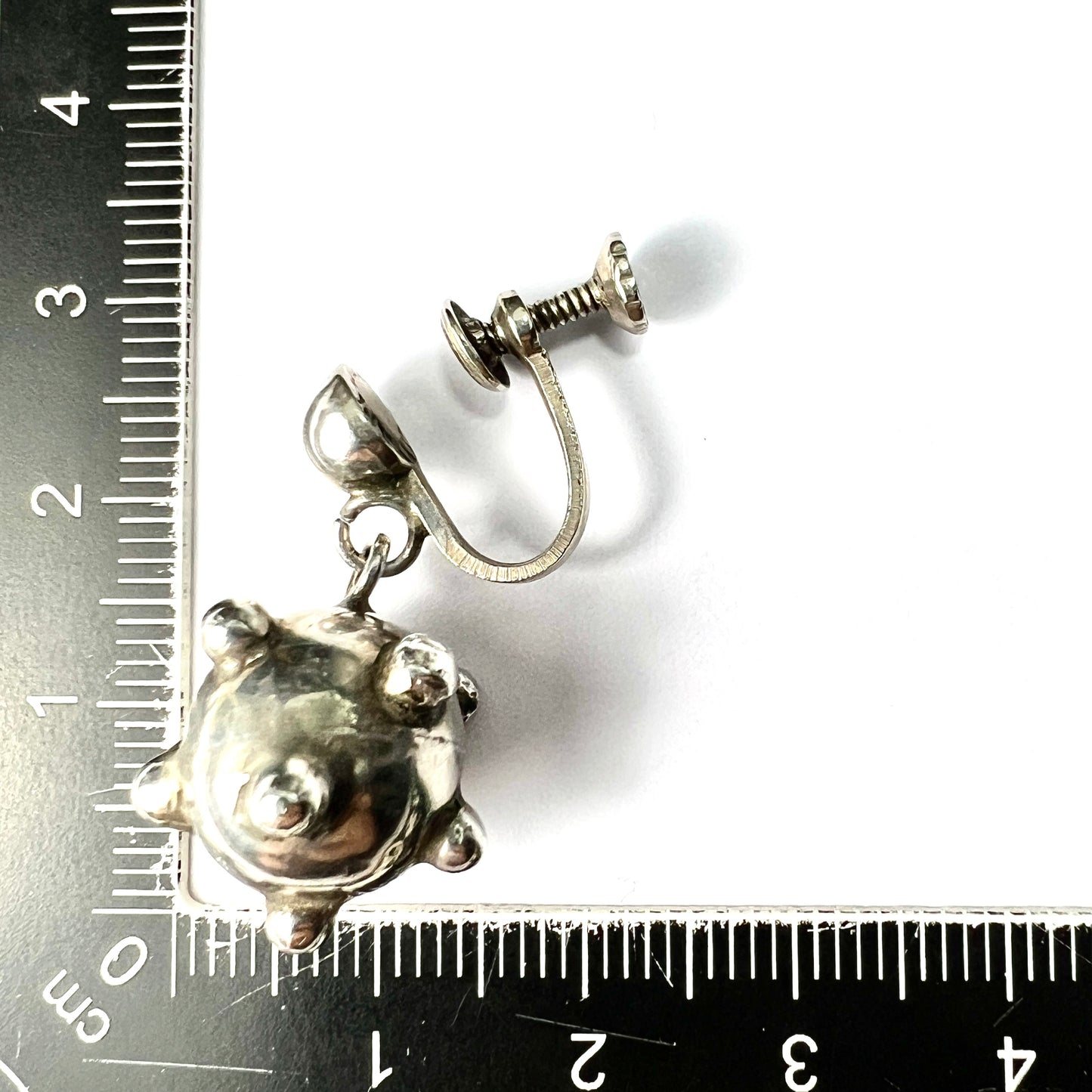 Vintage Silver Sputnik Screwback Earrings