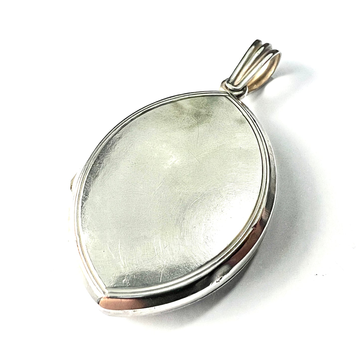 Victorian AEI Monogram Silver Locket Pendant