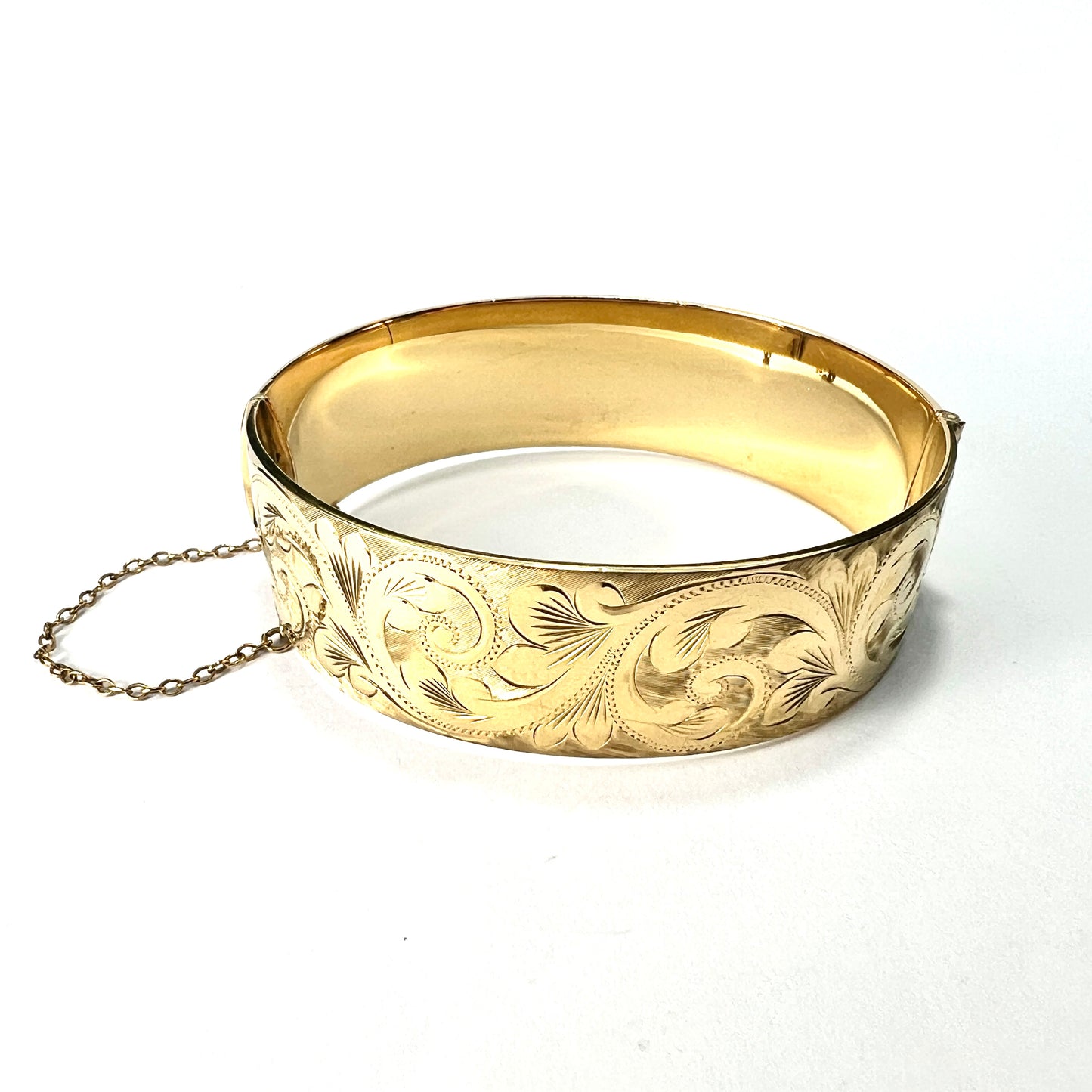 Vintage Georg Jensen 9CT Rolled Gold Hinged Cuff Bangle