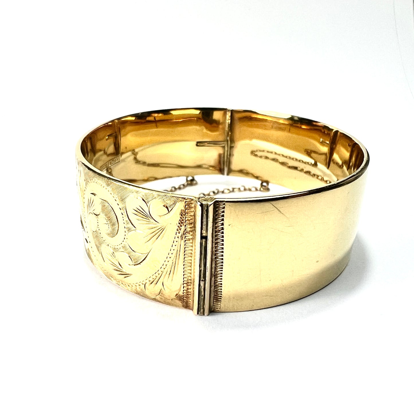 Vintage Georg Jensen 9CT Rolled Gold Hinged Cuff Bangle
