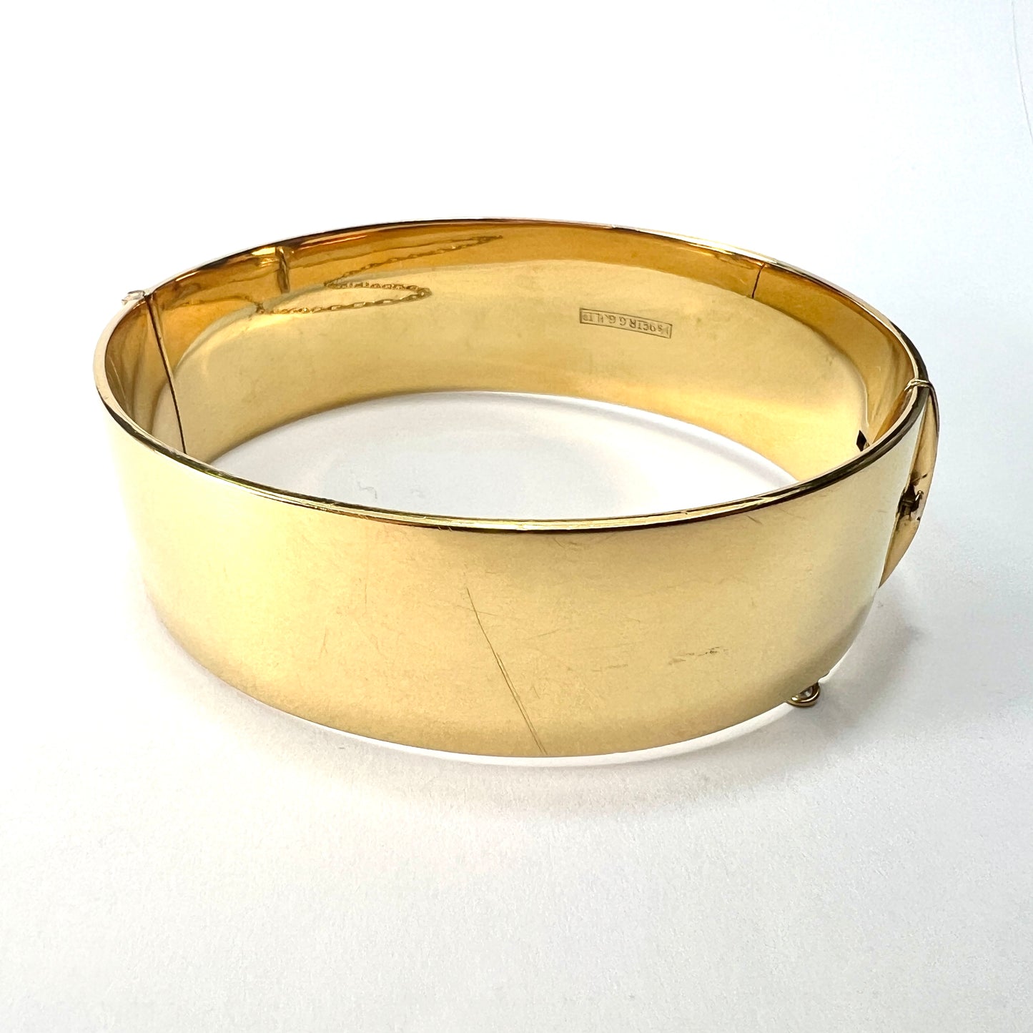 Vintage Georg Jensen 9CT Rolled Gold Hinged Cuff Bangle