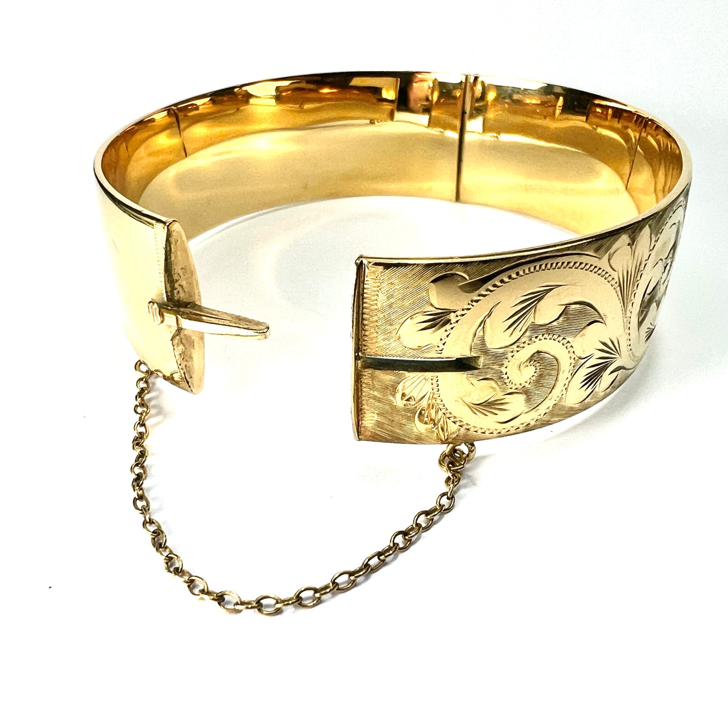 Vintage Georg Jensen 9CT Rolled Gold Hinged Cuff Bangle
