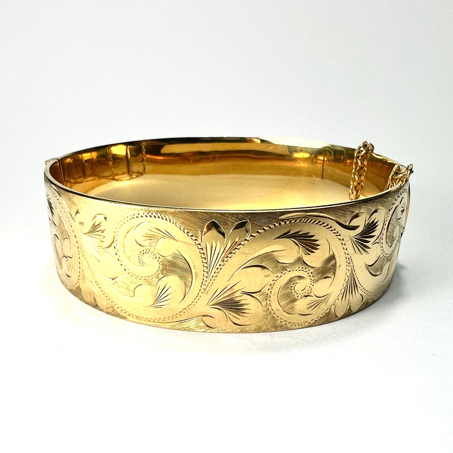 Vintage Georg Jensen 9CT Rolled Gold Hinged Cuff Bangle