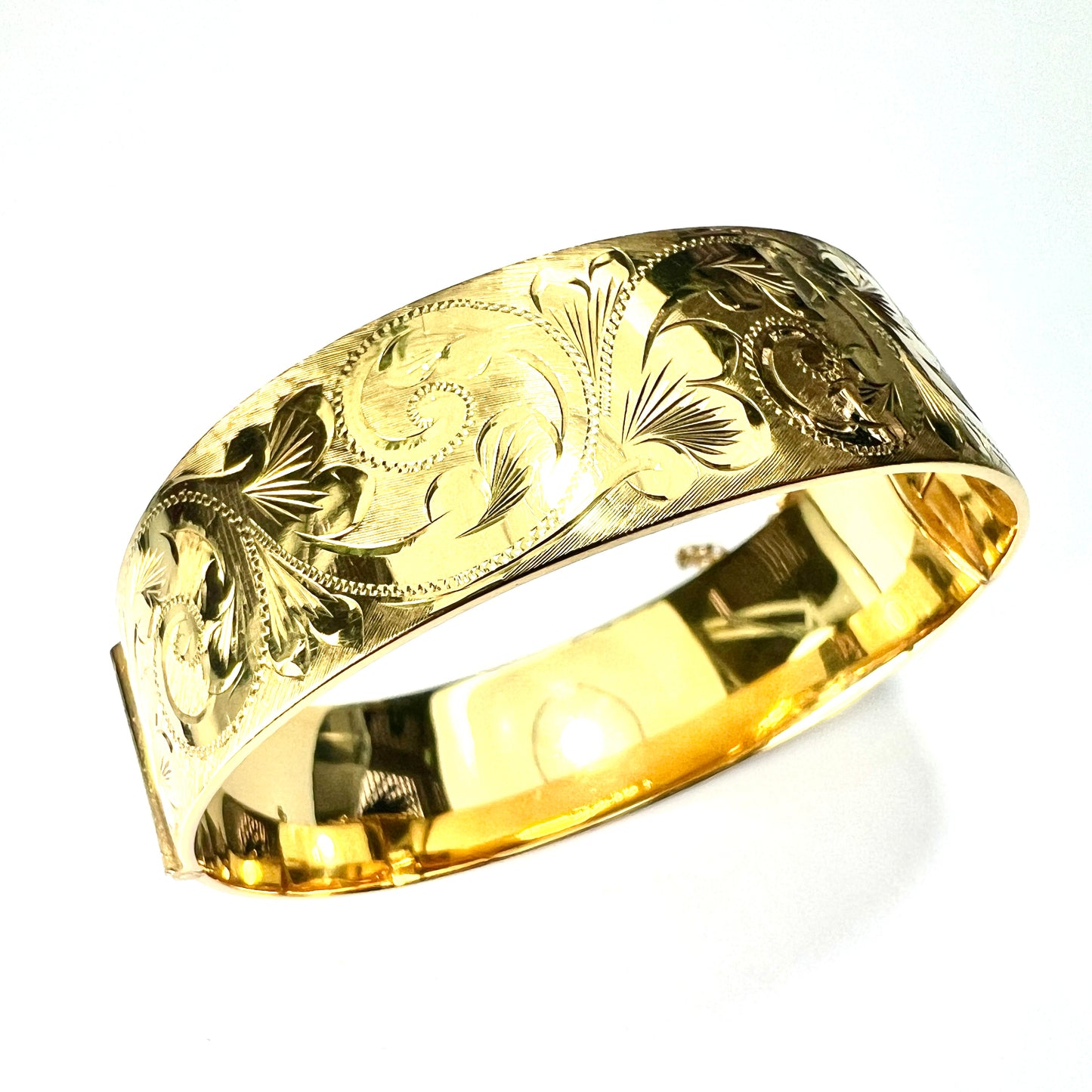 Vintage Georg Jensen 9CT Rolled Gold Hinged Cuff Bangle