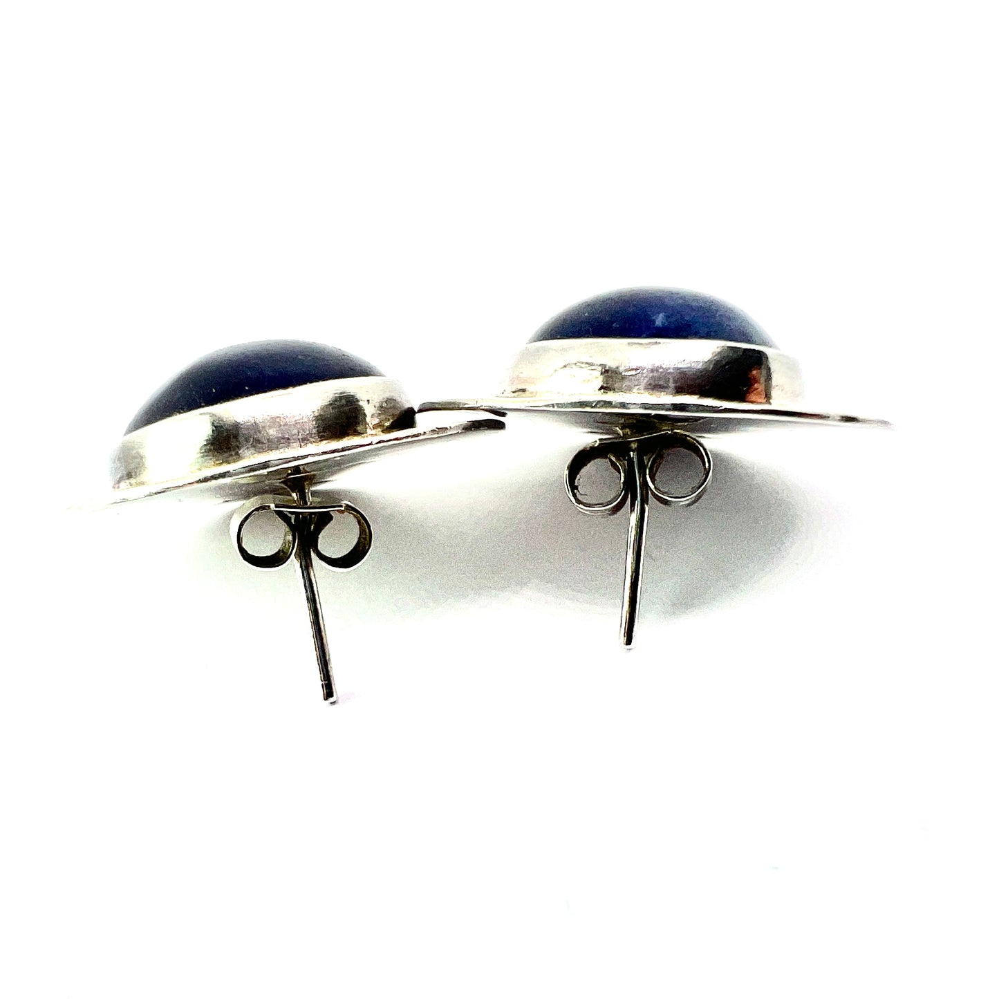 Vintage Arts and Crafts Style Hammered Silver Earrings