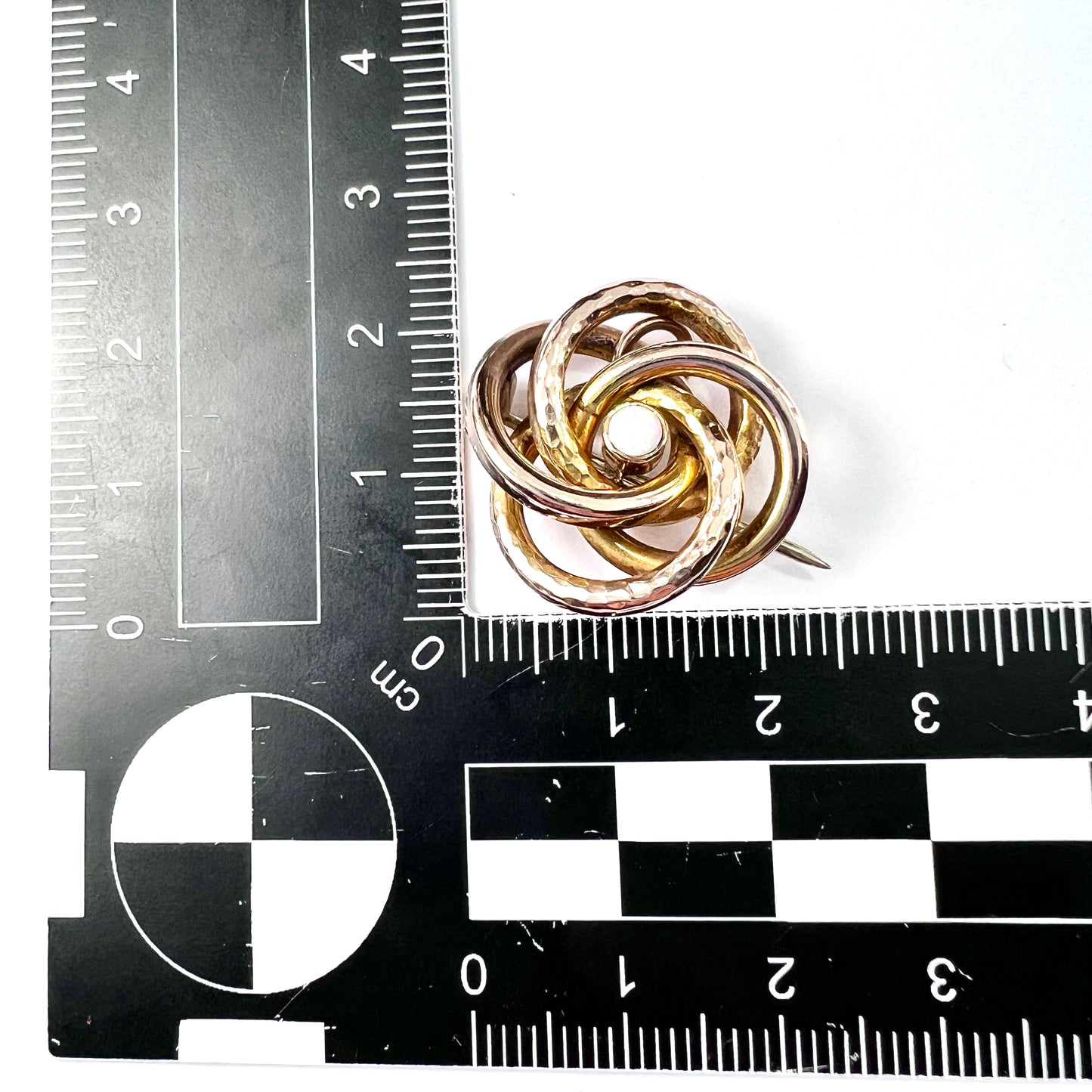 Victorian 9CT Gold Opal Lovers Knot Brooch