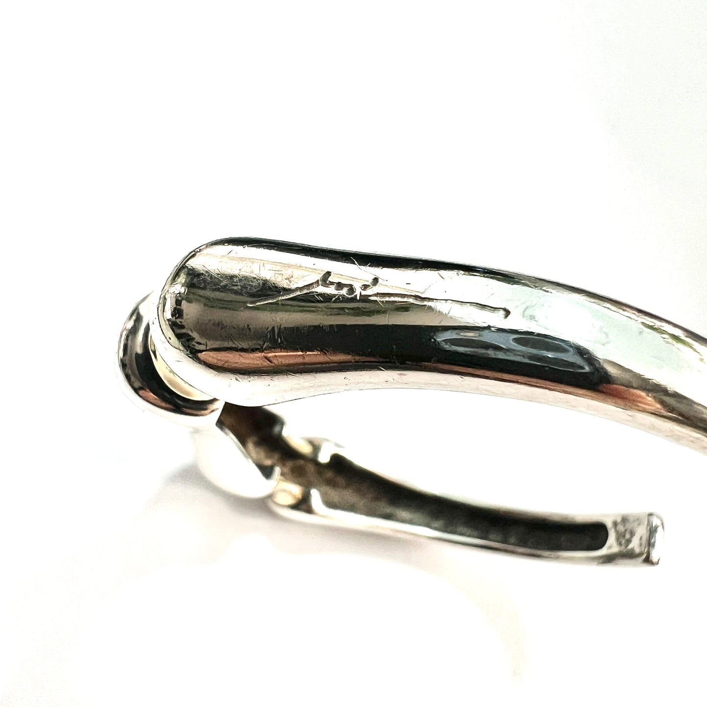 Small Size Heavy Vintage Silver and 18CT Gold Bangle