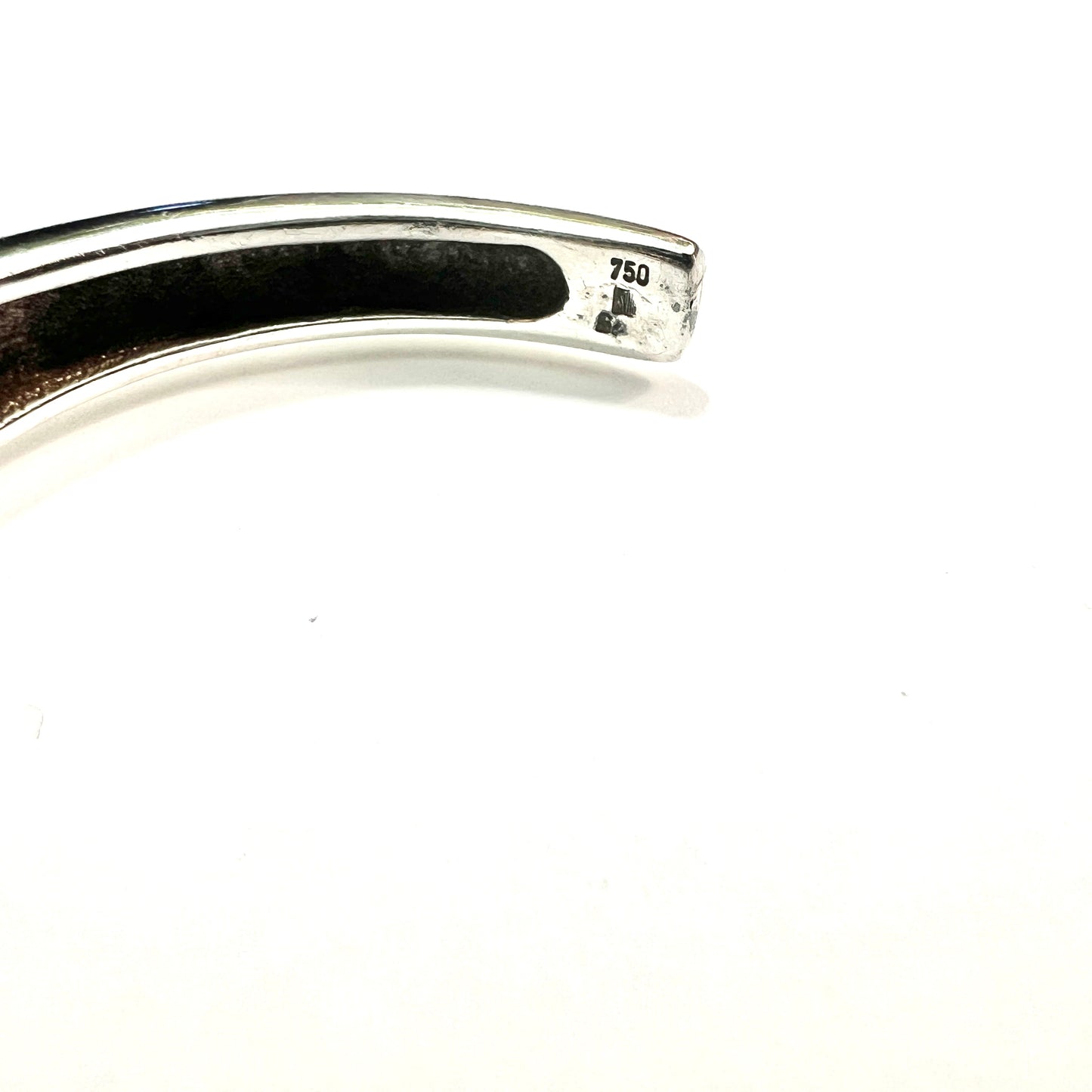 Small Size Heavy Vintage Silver and 18CT Gold Bangle