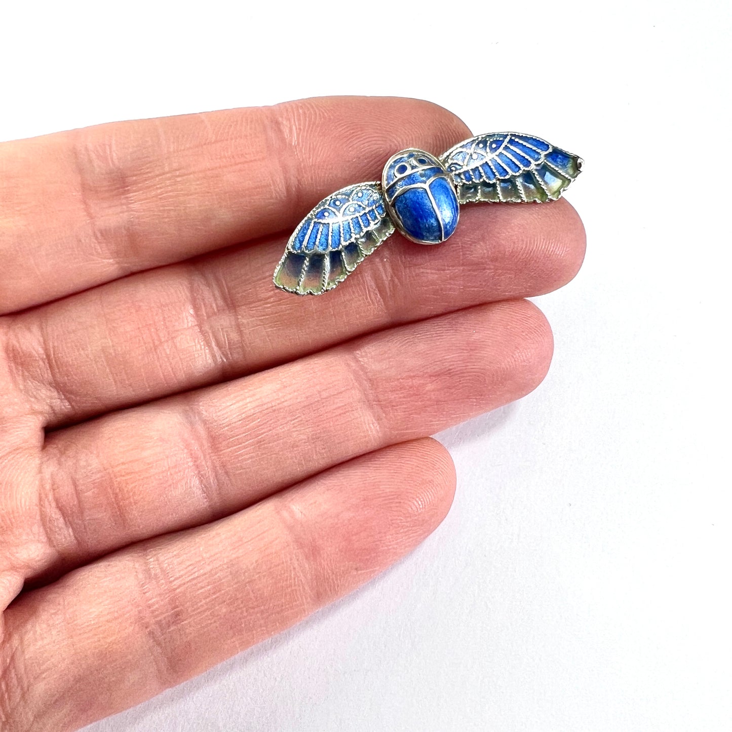 Victorian Egyptian Revival Winged Scarab Brooch