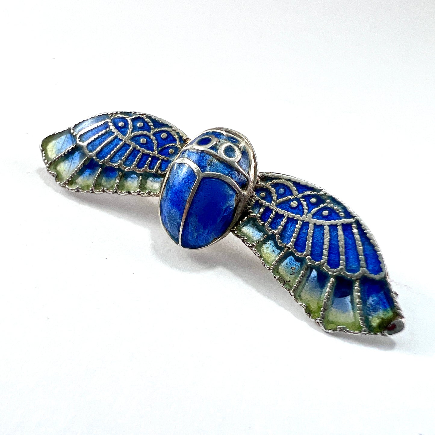 Victorian Egyptian Revival Winged Scarab Brooch