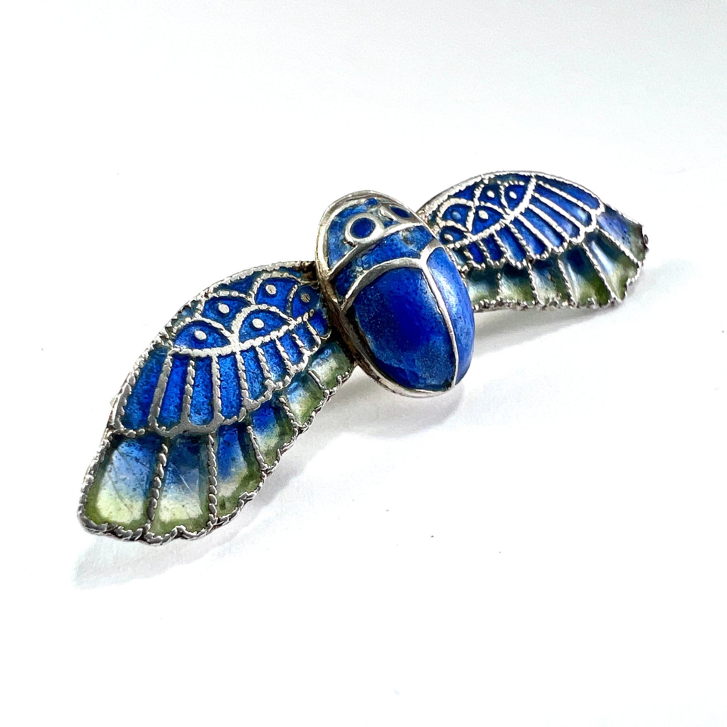 Victorian Egyptian Revival Winged Scarab Brooch