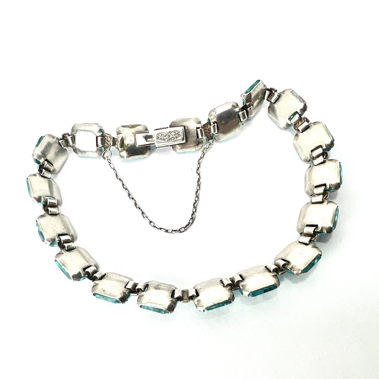 Art Deco Leach & Miller Aquamarine Paste Cocktail Bracelet